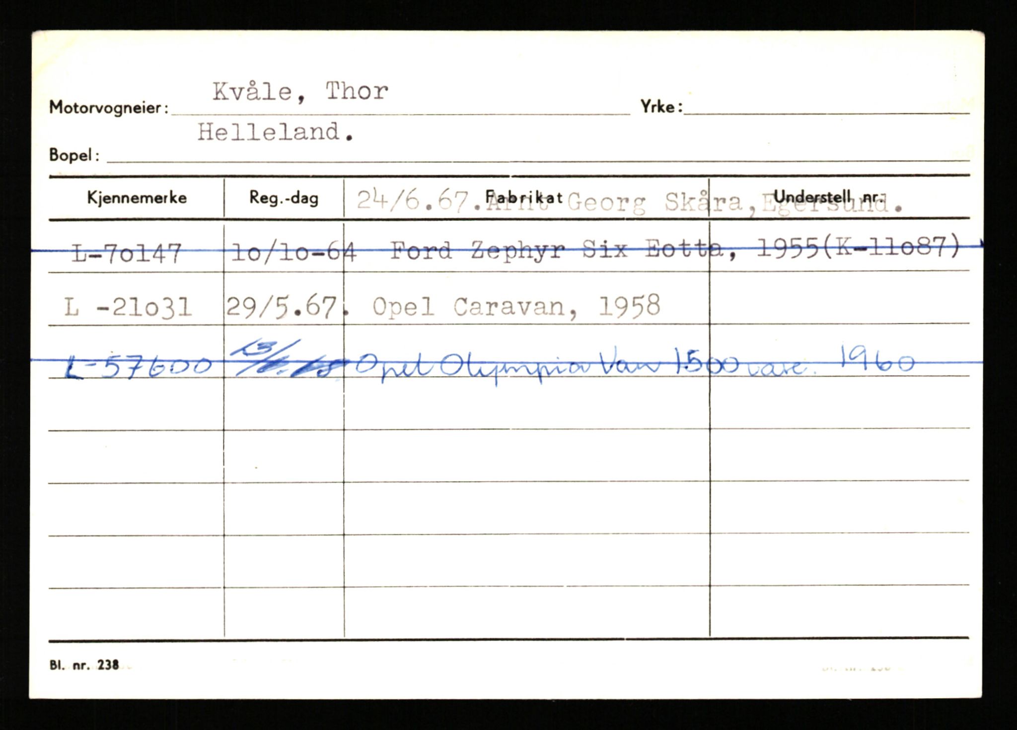 Stavanger trafikkstasjon, SAST/A-101942/0/H/L0021: Kristiania - Landsnes, 1930-1971, s. 1956