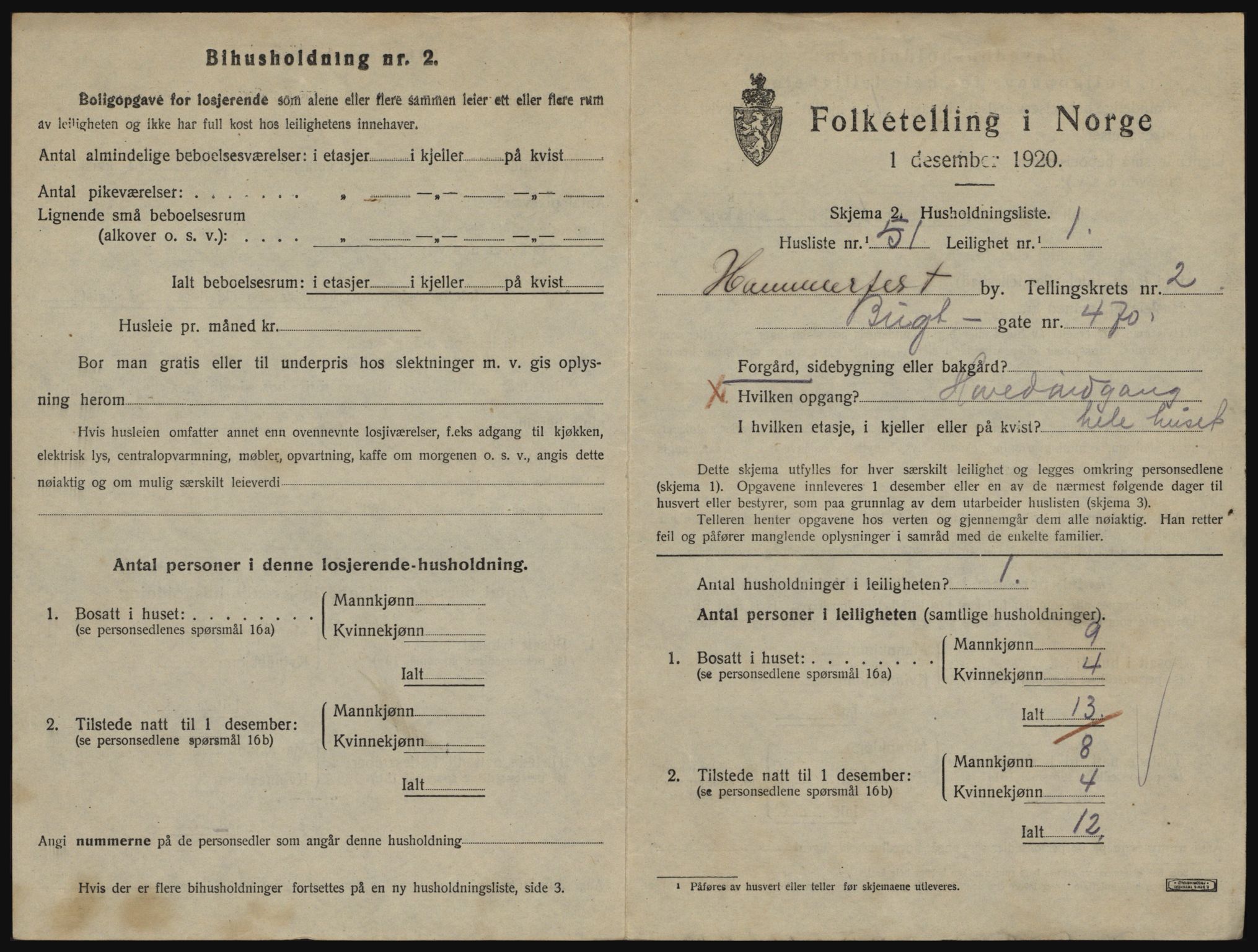 SATØ, Folketelling 1920 for 2001 Hammerfest kjøpstad, 1920, s. 2006