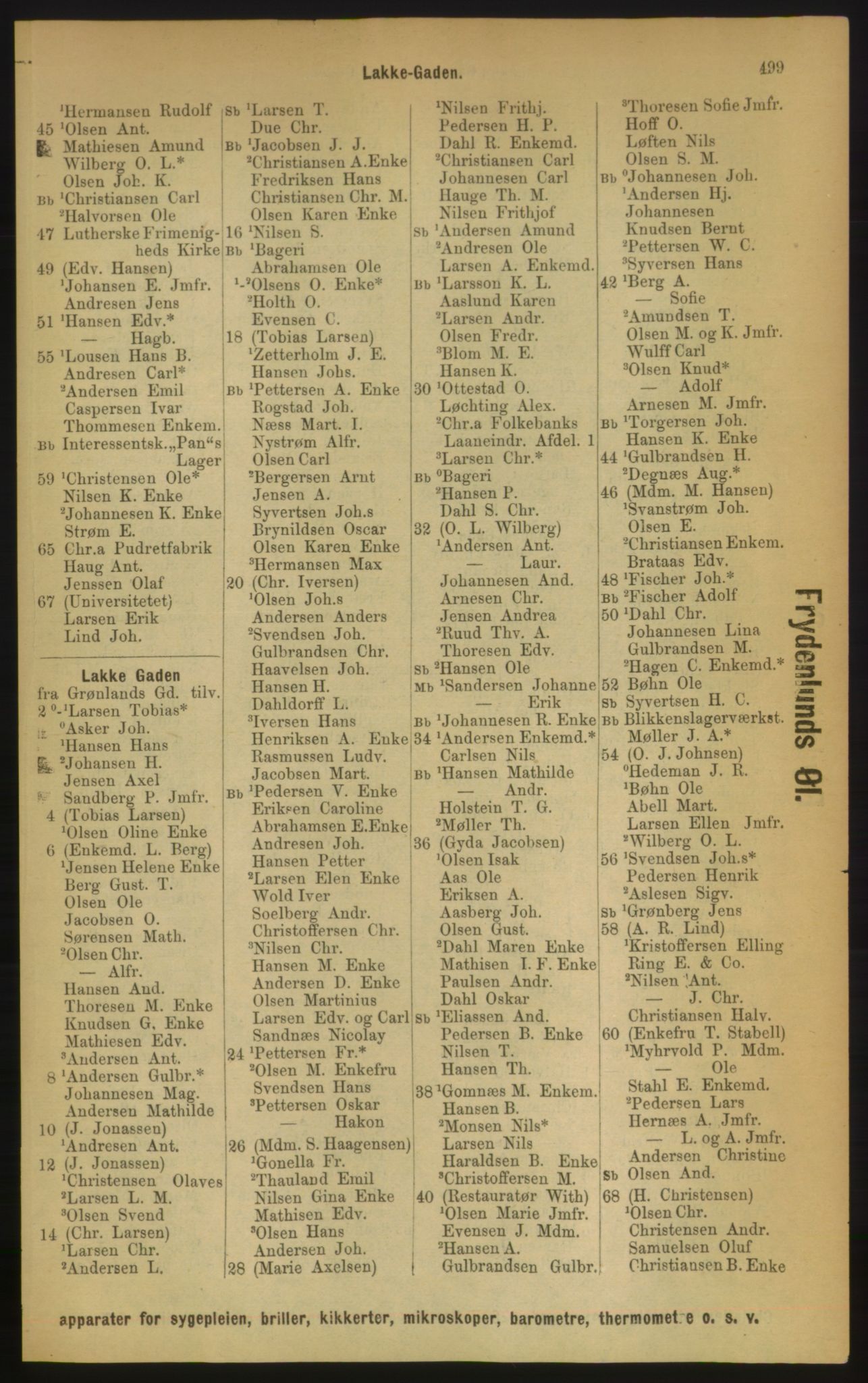 Kristiania/Oslo adressebok, PUBL/-, 1889, s. 499