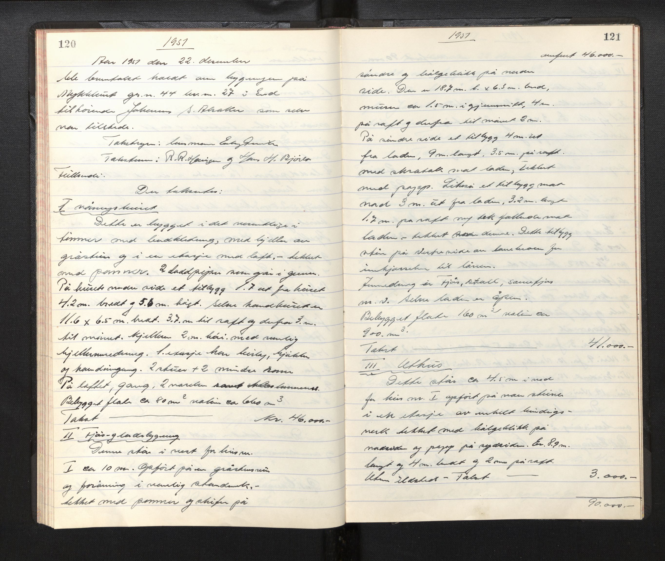 Lensmannen i Eid, AV/SAB-A-27001/0012/L0005: Branntakstprotokoll, 1950-1952, s. 120-121