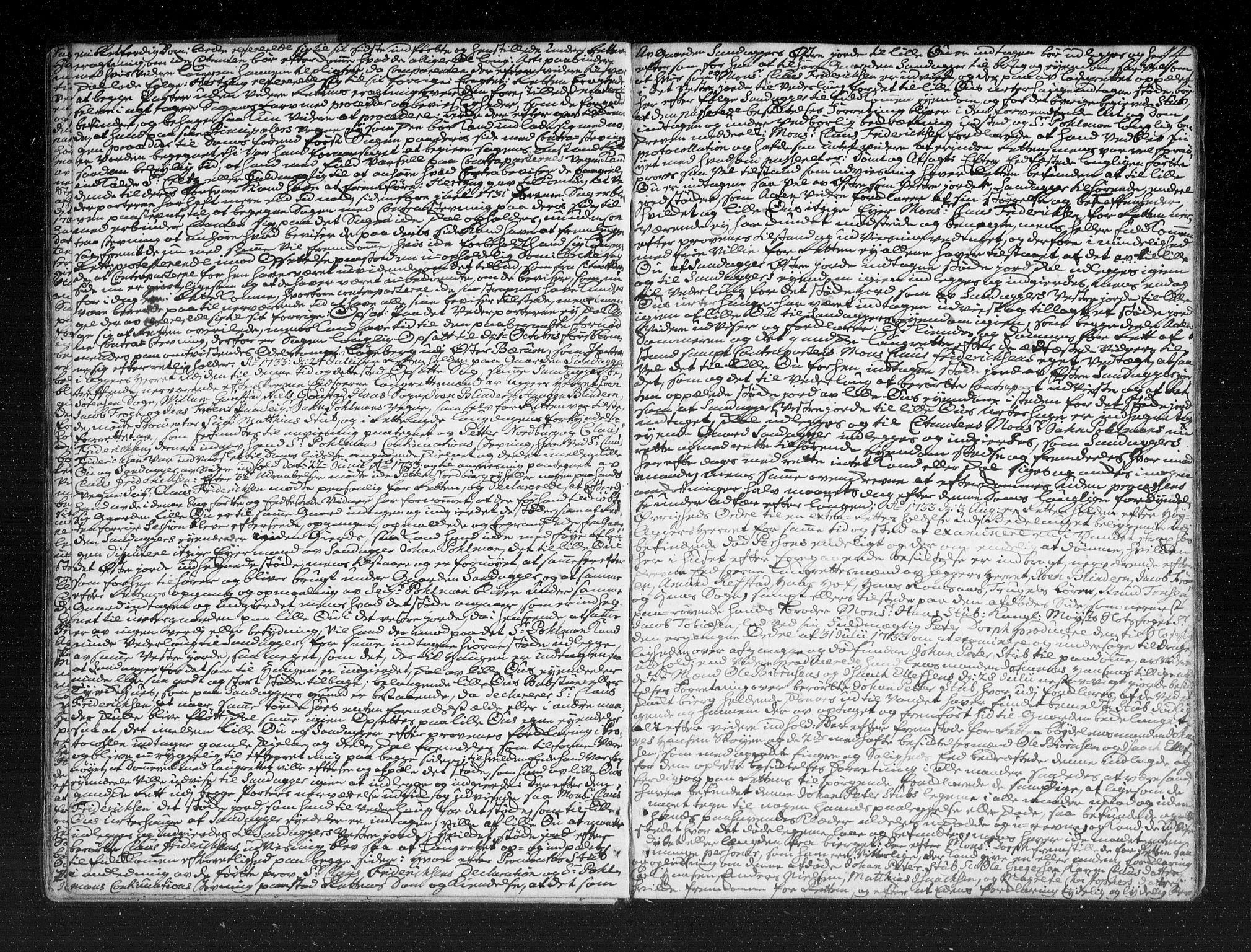 Aker sorenskriveri, SAO/A-10895/F/Fb/L0036: Tingbok, 1733-1736, s. 13b-14a