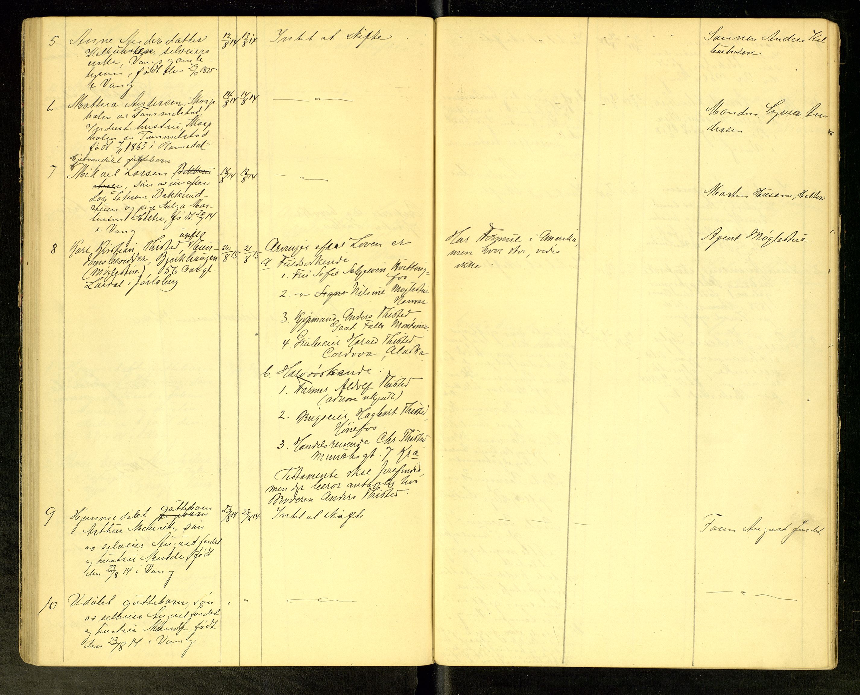 Vang, Hedmark, lensmannskontor, AV/SAH-LHV-018/H/Ha/L0006: Dødsfallsprotokoll, 1908-1915