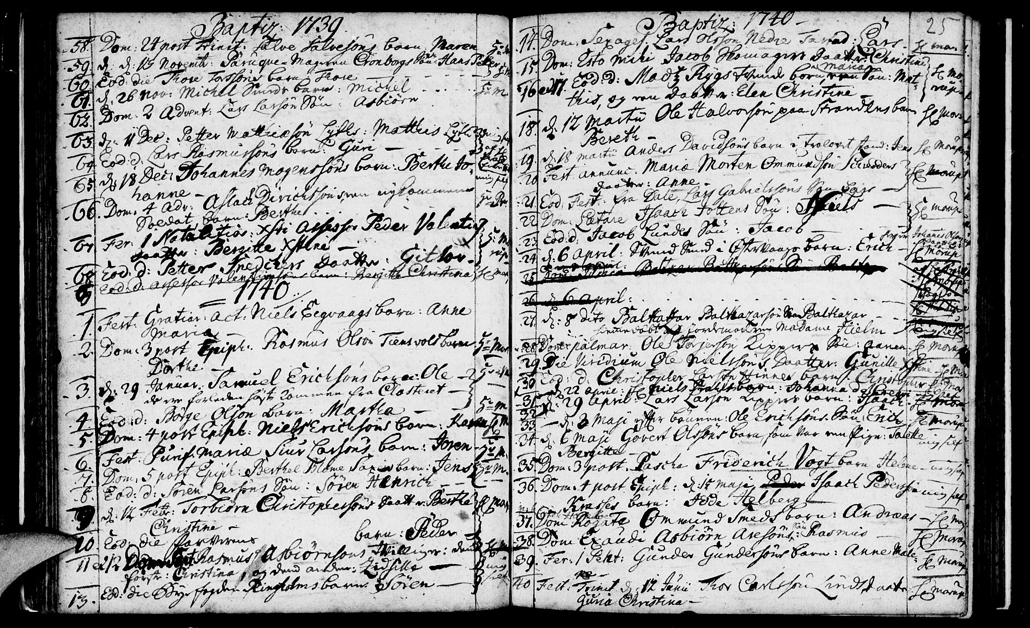 Domkirken sokneprestkontor, AV/SAST-A-101812/001/30/30BA/L0003: Ministerialbok nr. A 3 /1, 1738-1760, s. 25
