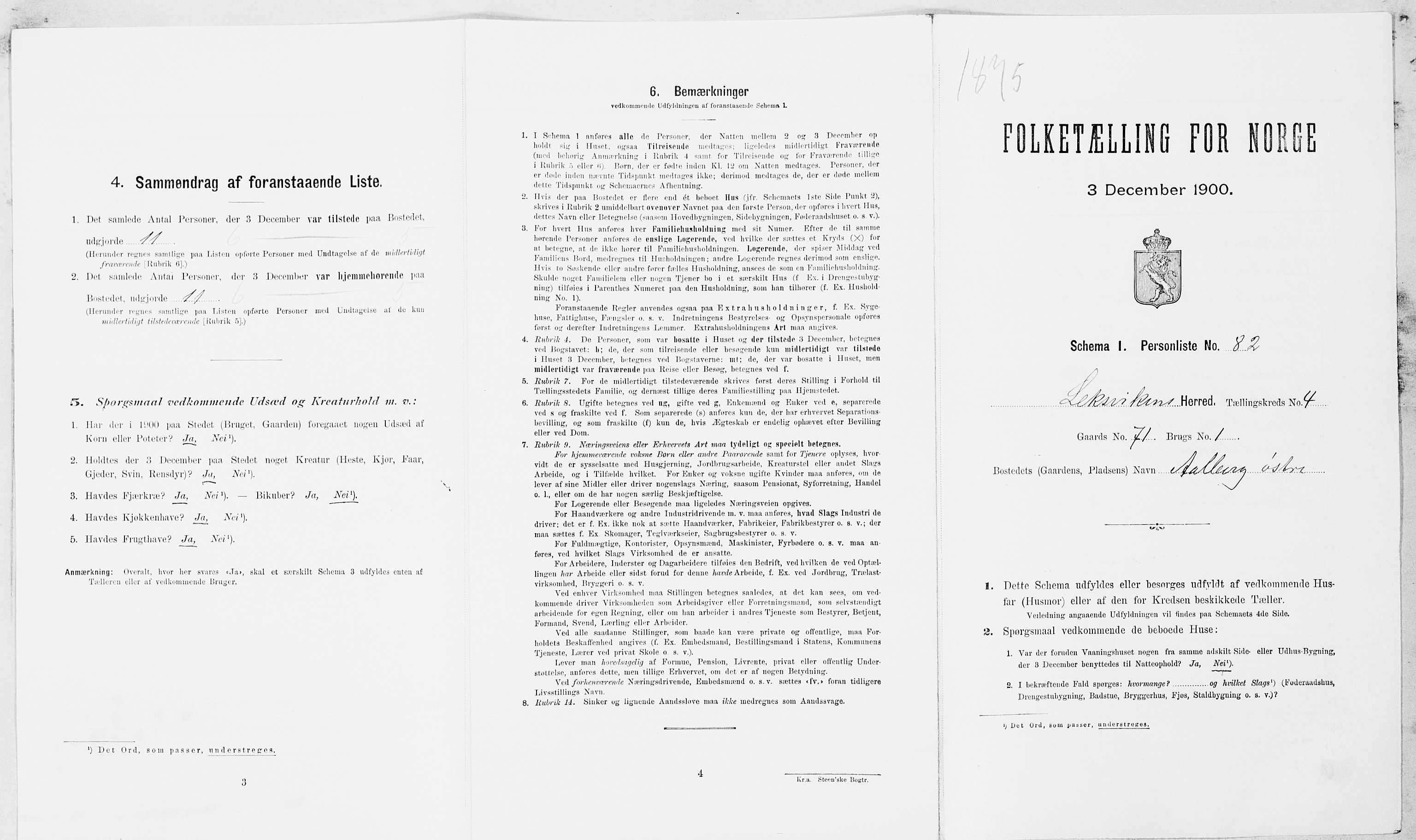 SAT, Folketelling 1900 for 1718 Leksvik herred, 1900, s. 622