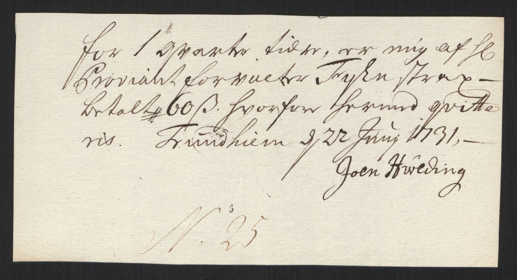 Rentekammeret inntil 1814, Reviderte regnskaper, Militære regnskaper, AV/RA-EA-4069/Rd/L0649: Trondheim festningsregnskaper, 1731