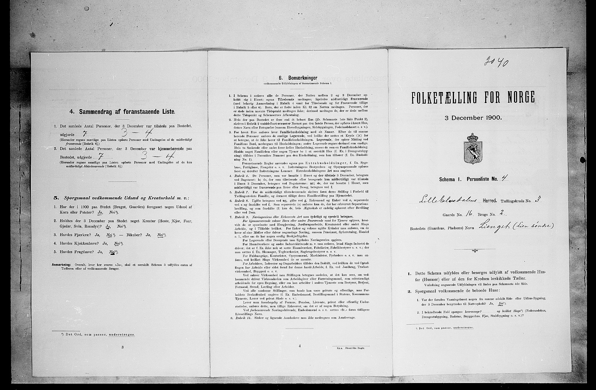 SAH, Folketelling 1900 for 0438 Lille Elvedalen herred, 1900, s. 246