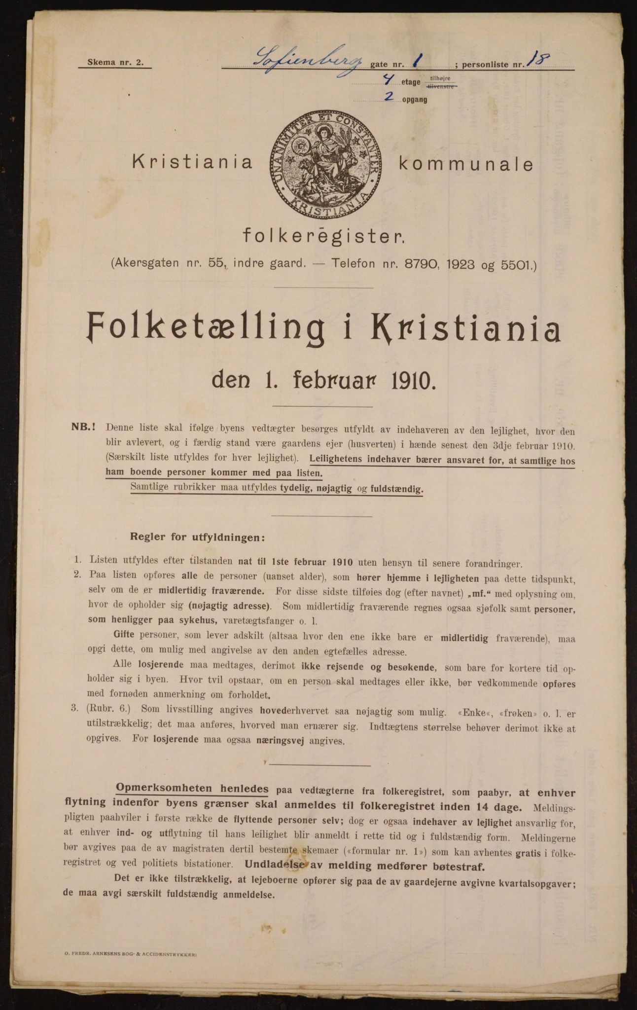 OBA, Kommunal folketelling 1.2.1910 for Kristiania, 1910, s. 93521