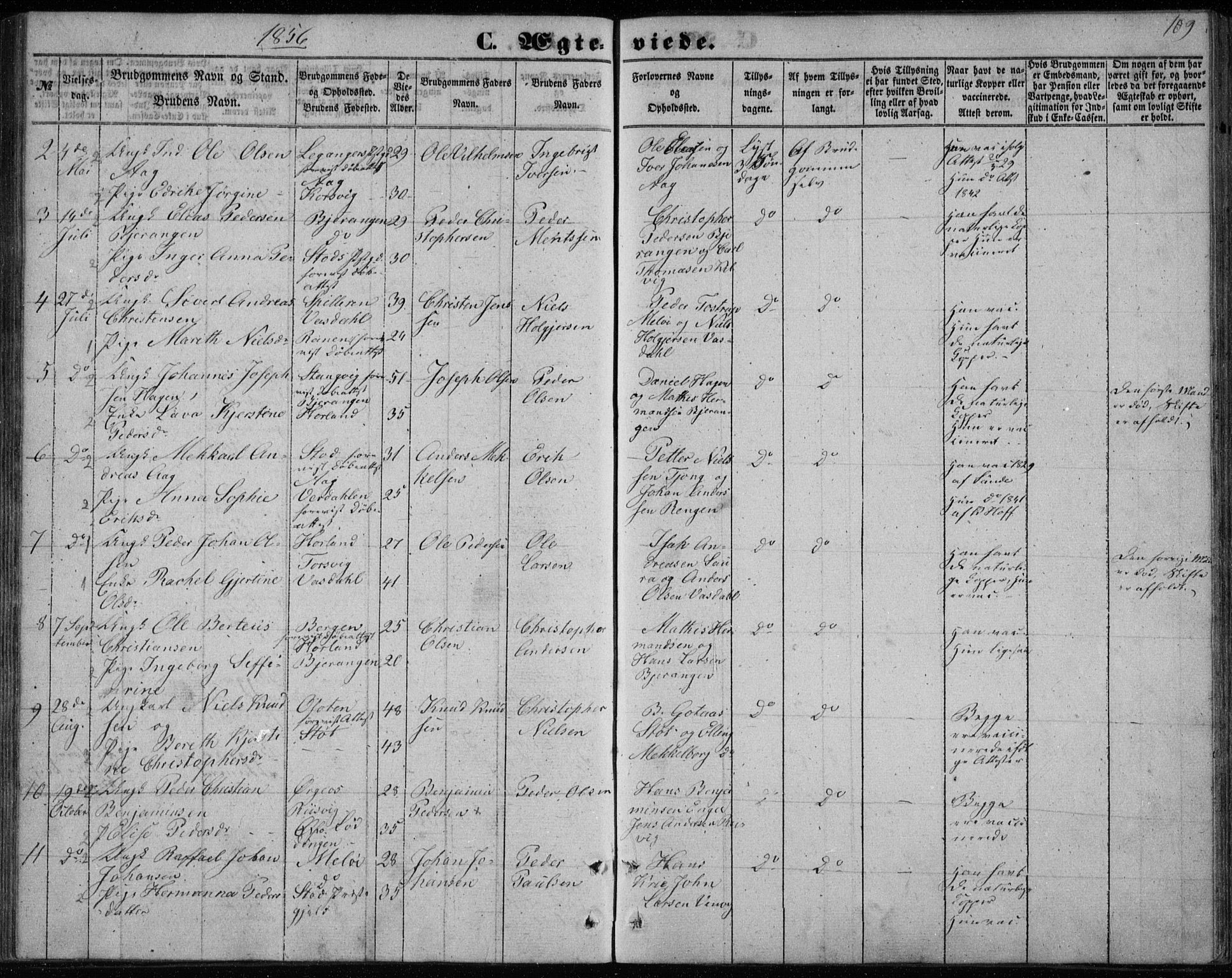 Ministerialprotokoller, klokkerbøker og fødselsregistre - Nordland, AV/SAT-A-1459/843/L0633: Klokkerbok nr. 843C02, 1853-1873, s. 109