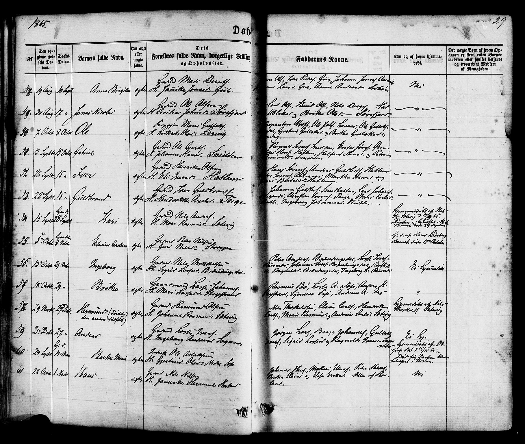 Hyllestad sokneprestembete, AV/SAB-A-80401: Ministerialbok nr. A 1, 1861-1886, s. 29