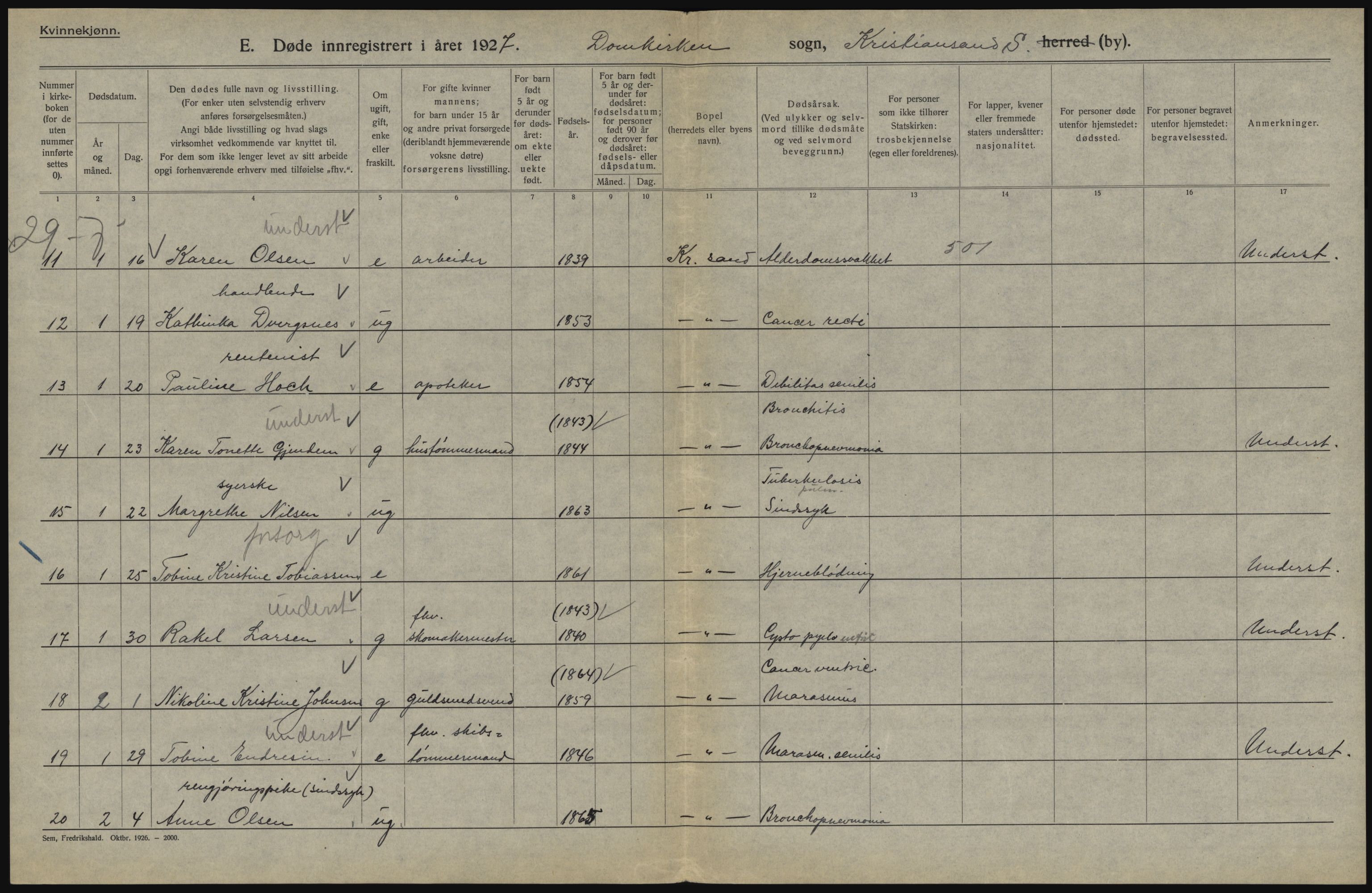 Statistisk sentralbyrå, Sosiodemografiske emner, Befolkning, AV/RA-S-2228/D/Df/Dfc/Dfcg/L0022: Vest-Agder fylke: Levendefødte menn og kvinner, gifte, døde, dødfødte. bygder og byer., 1927, s. 568