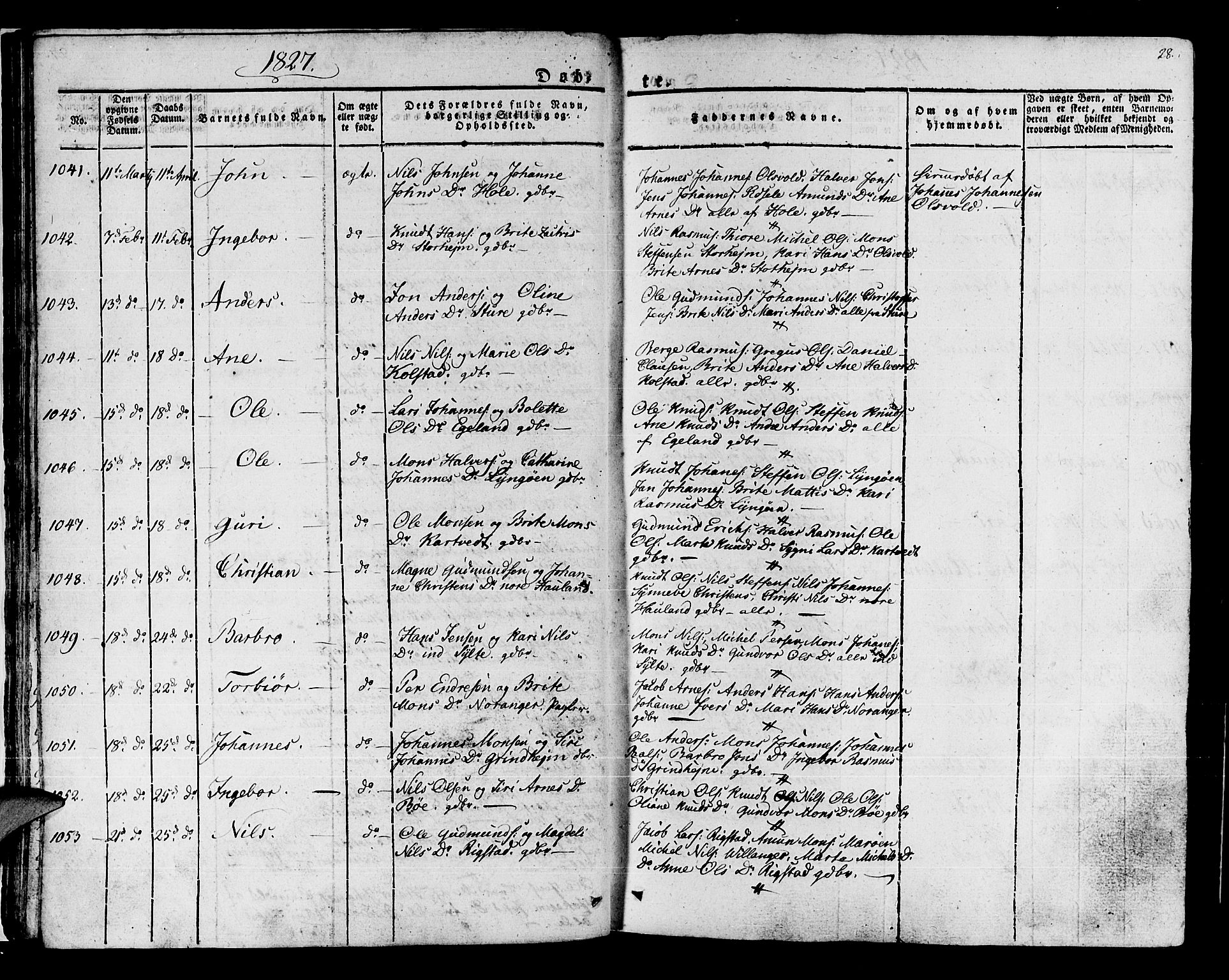 Manger sokneprestembete, AV/SAB-A-76801/H/Haa: Ministerialbok nr. A 4, 1824-1838, s. 28