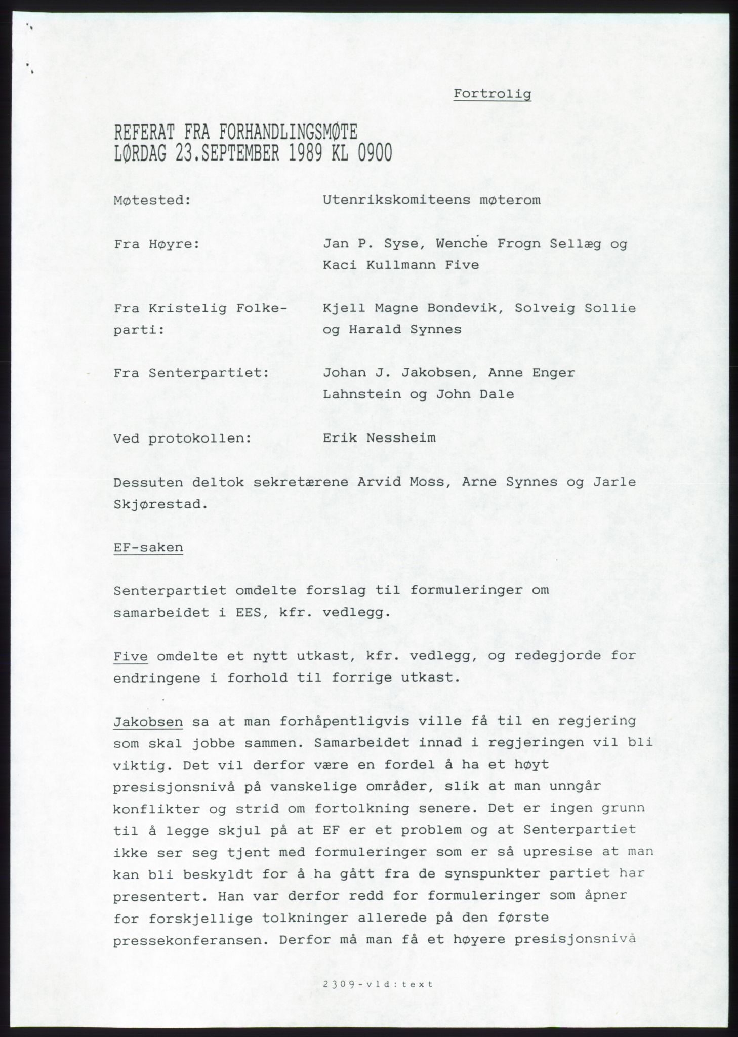 Forhandlingsmøtene 1989 mellom Høyre, KrF og Senterpartiet om dannelse av regjering, RA/PA-0697/A/L0001: Forhandlingsprotokoll med vedlegg, 1989, s. 206