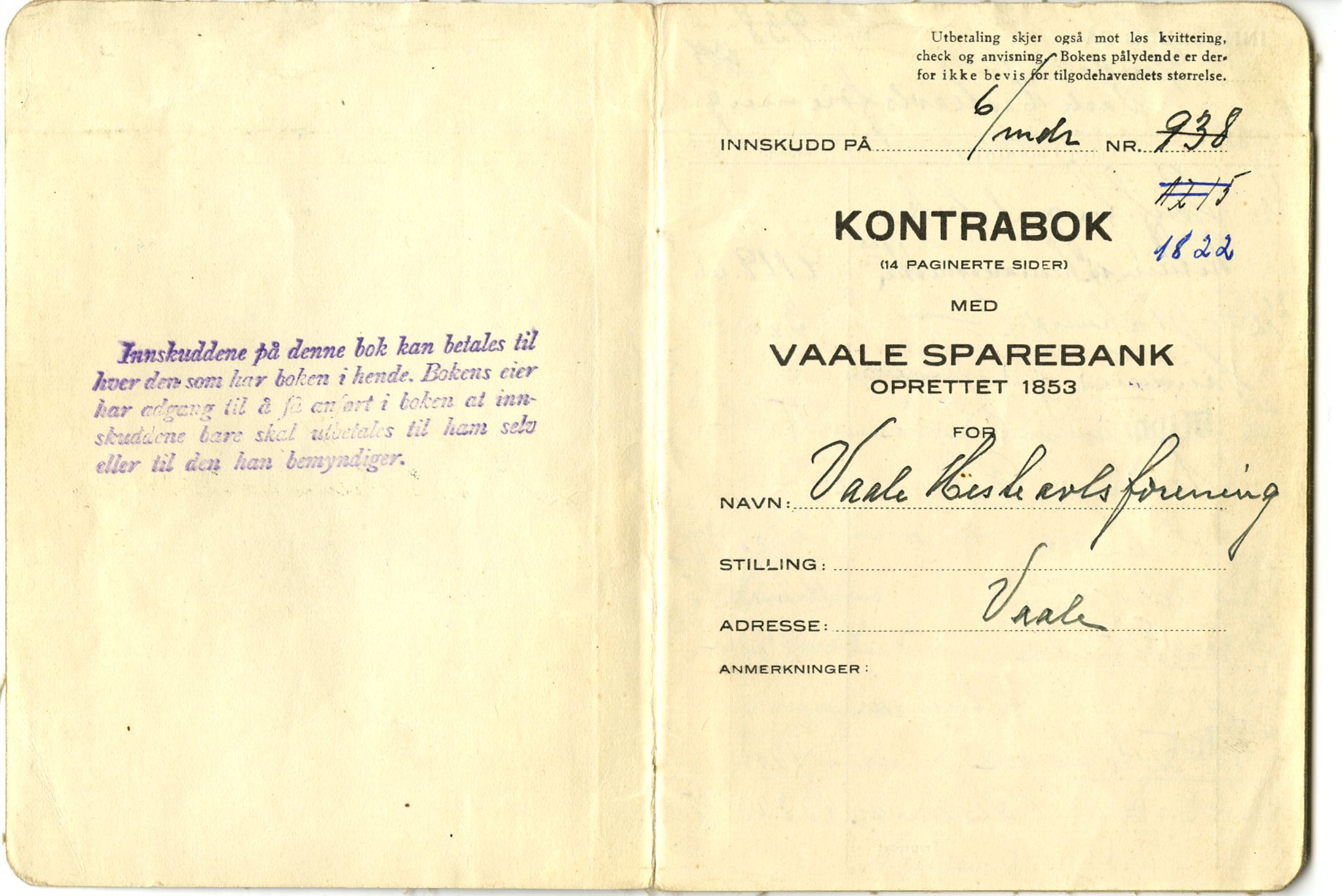 Pa 99 - Våle og Undrumsdals Hesteavlsforening, VEMU/A-1125/R/0001 / Regnskapsbilag, 1938-1964