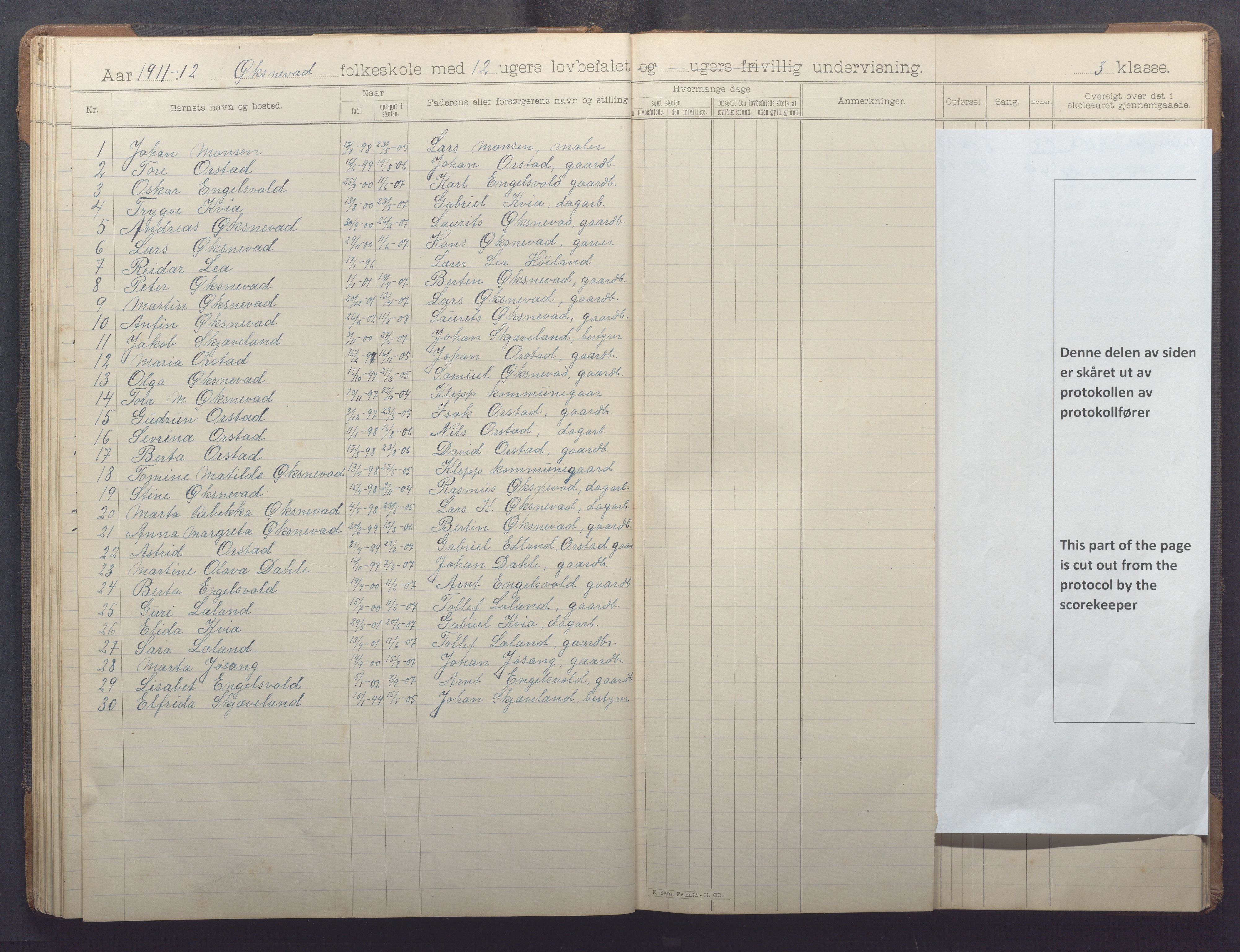 Klepp kommune - Engelsvoll skole, IKAR/K-100299/H/L0001: Skoleprotokoll, 1908-1918, s. 48