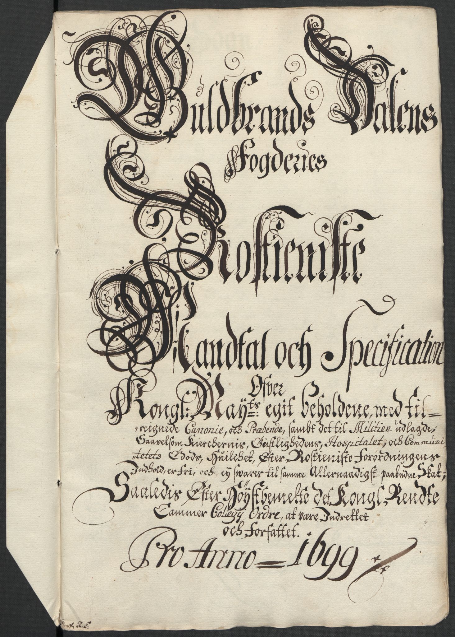 Rentekammeret inntil 1814, Reviderte regnskaper, Fogderegnskap, RA/EA-4092/R17/L1172: Fogderegnskap Gudbrandsdal, 1699, s. 222