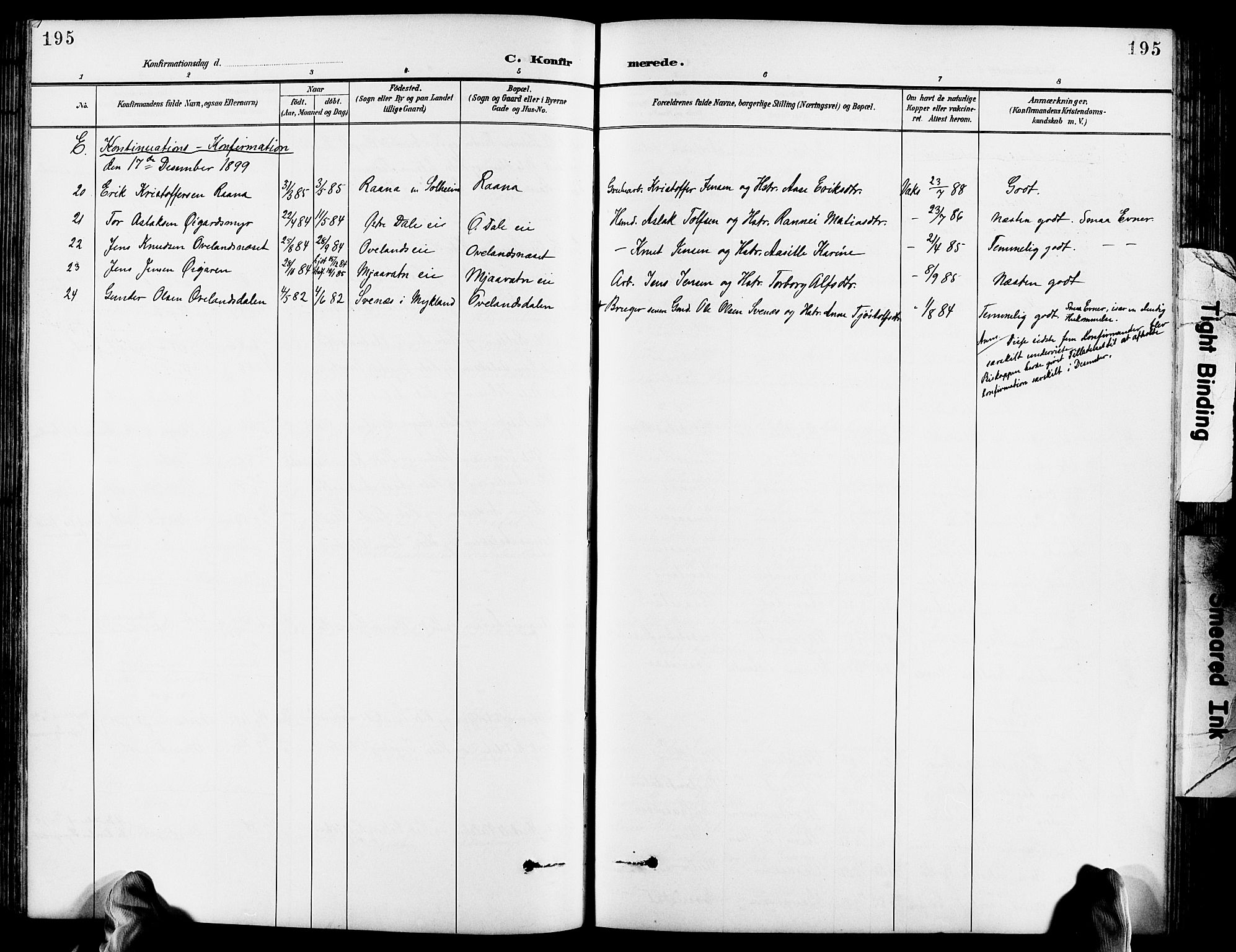 Froland sokneprestkontor, AV/SAK-1111-0013/F/Fb/L0010: Klokkerbok nr. B 10, 1893-1920, s. 195