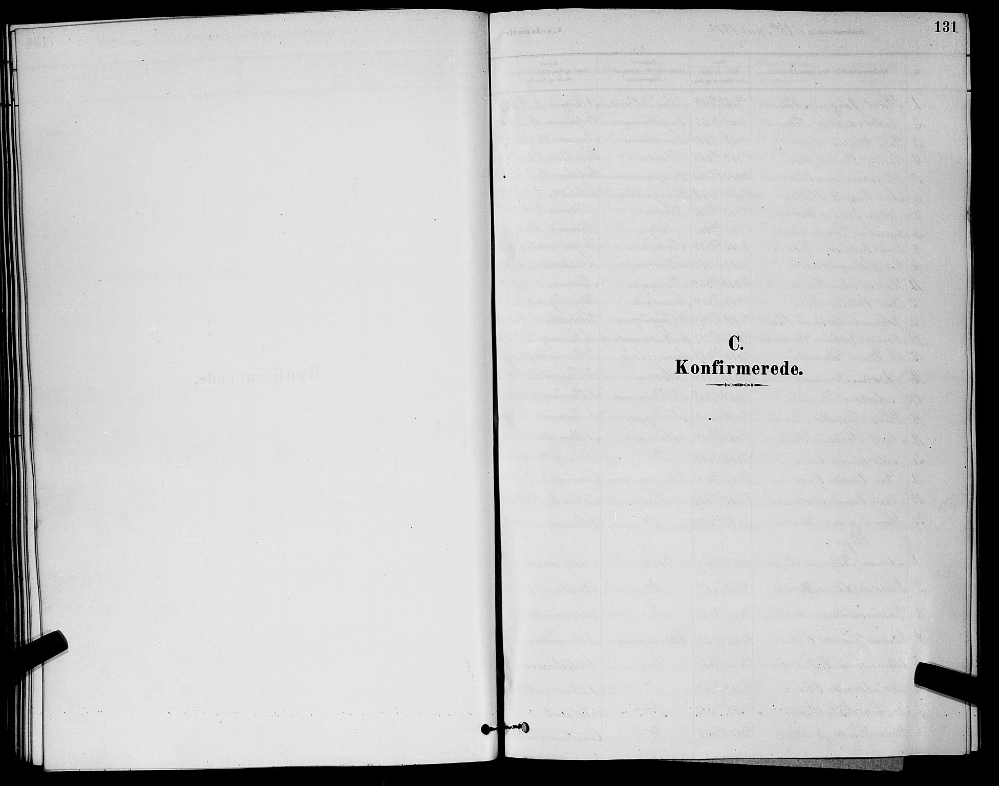Horten kirkebøker, SAKO/A-348/G/Ga/L0003: Klokkerbok nr. 4, 1878-1887, s. 131