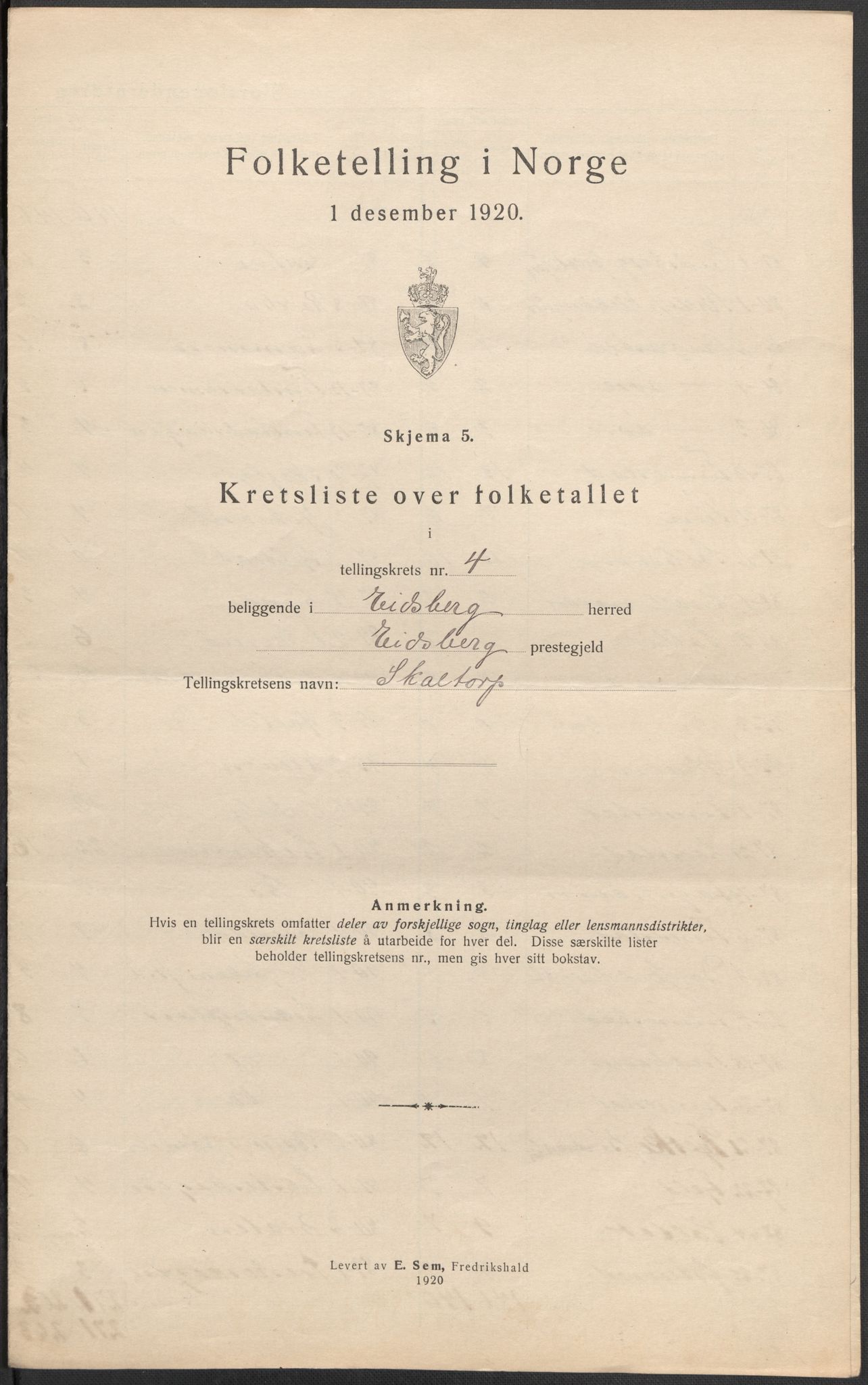 SAO, Folketelling 1920 for 0125 Eidsberg herred, 1920, s. 14