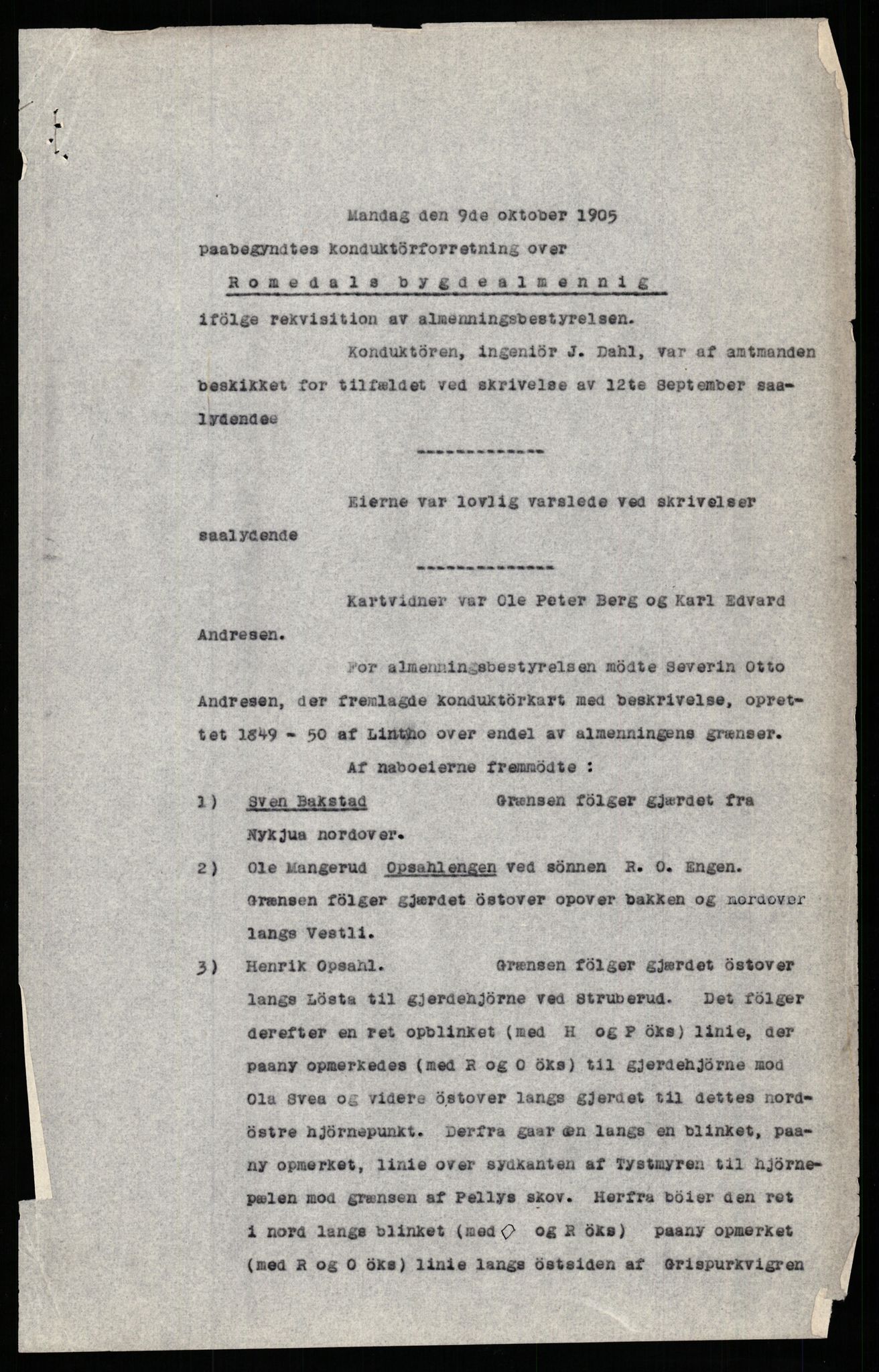 Avskriftssamlingen ved Statsarkivet i Hamar, SAH/AVSKRIFT-001/G/Gd/L0004: Avskrift fra konduktørprotokoll for Hedemarkens amt, 1903-1919