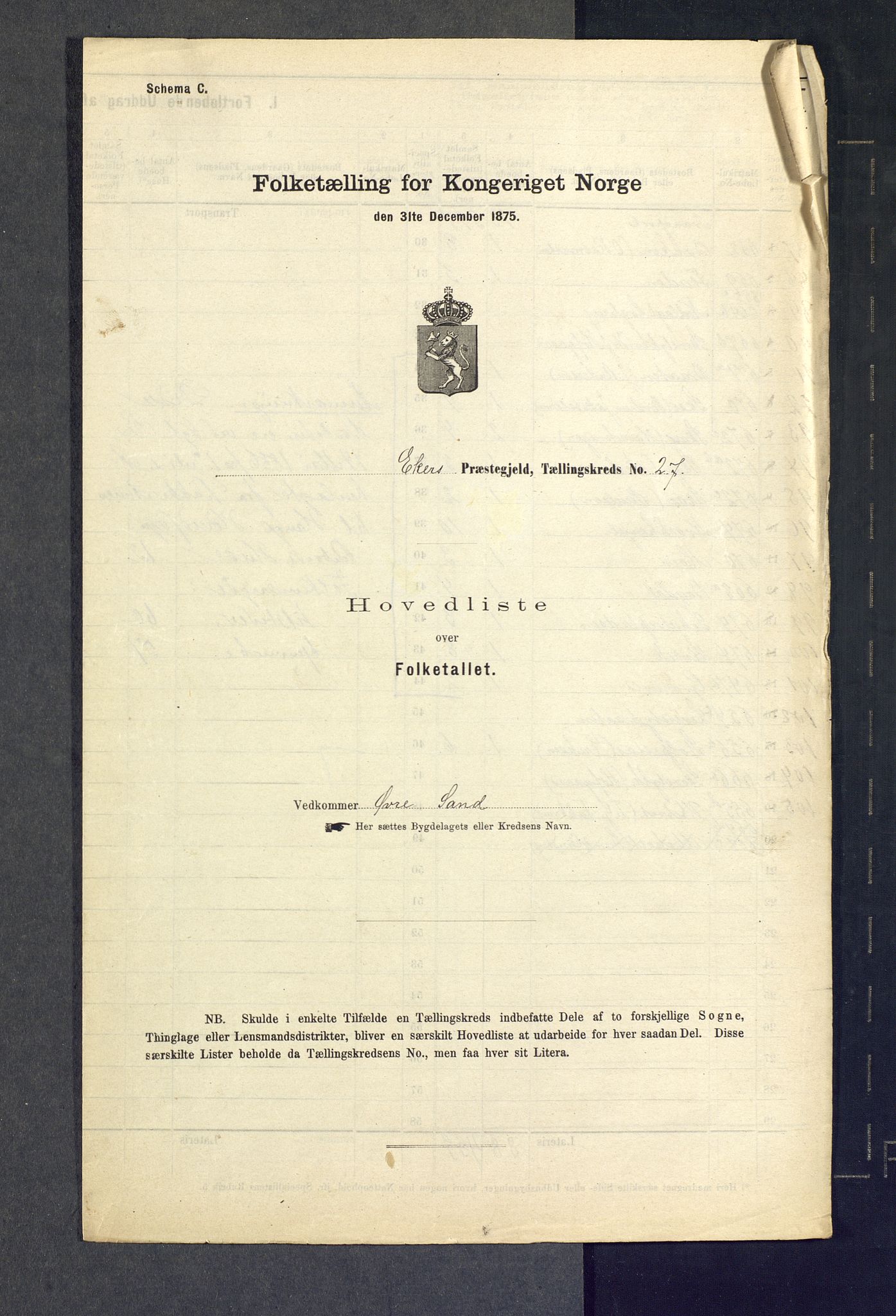 SAKO, Folketelling 1875 for 0624P Eiker prestegjeld, 1875, s. 150