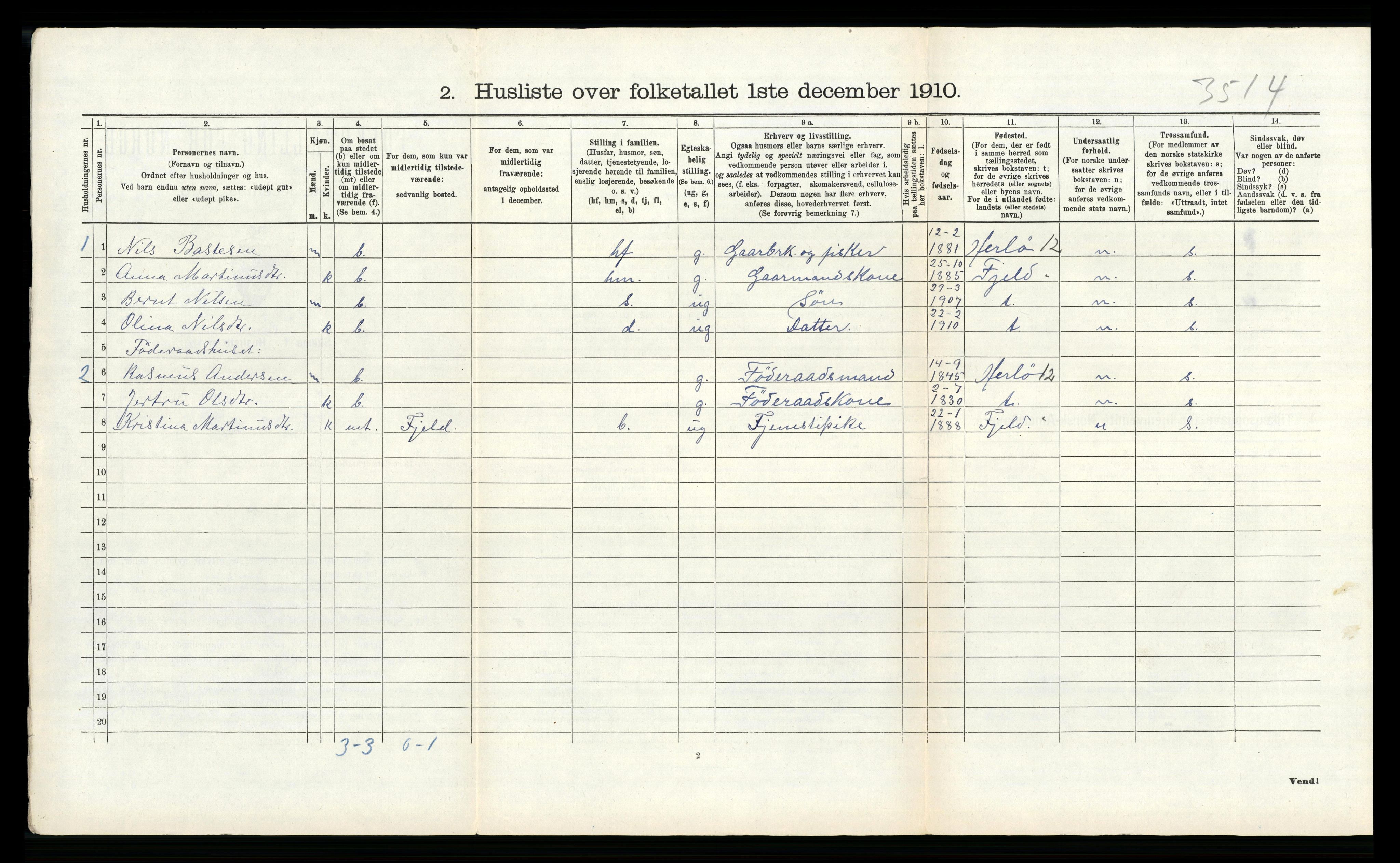 RA, Folketelling 1910 for 1257 Alversund herred, 1910, s. 99