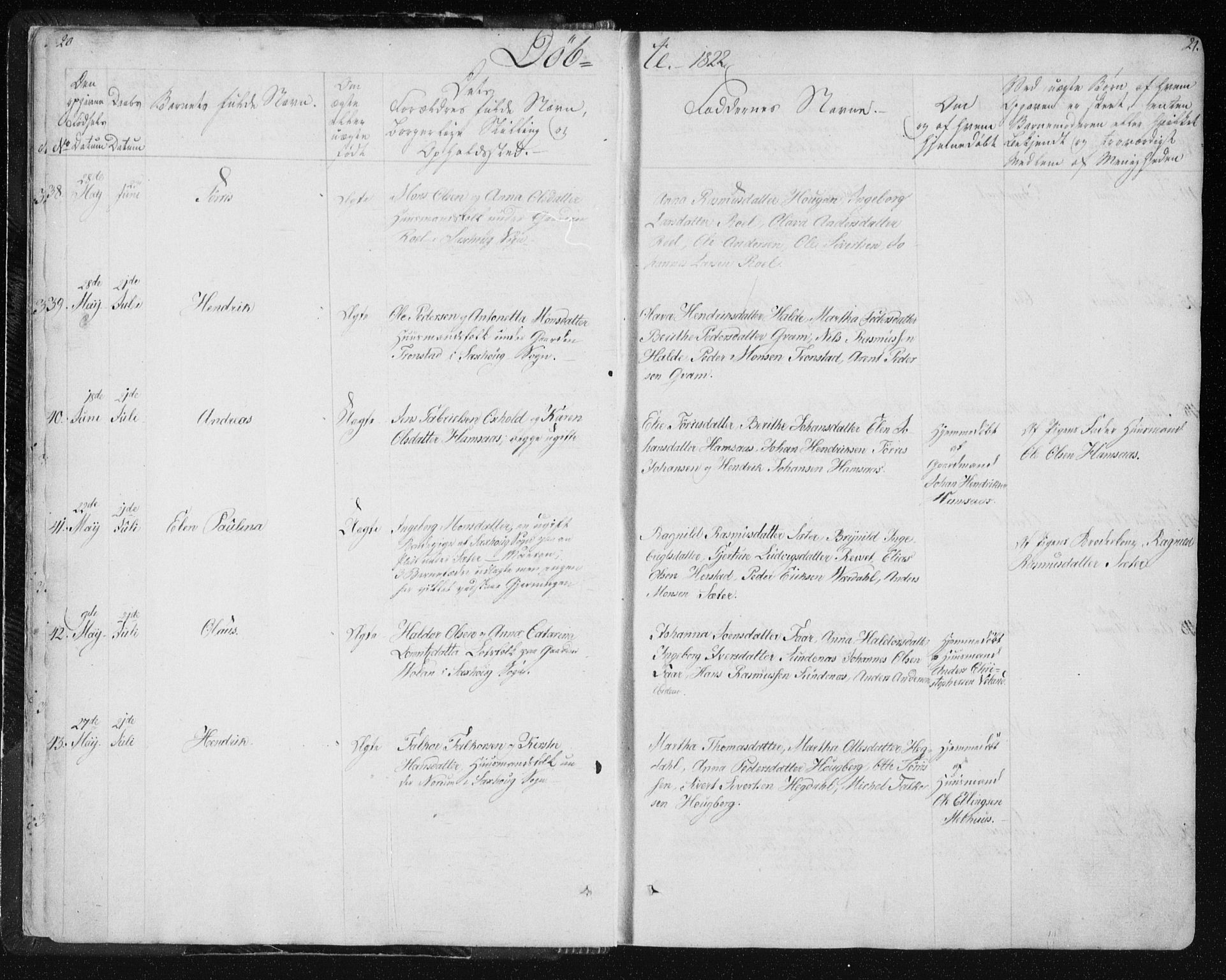 Ministerialprotokoller, klokkerbøker og fødselsregistre - Nord-Trøndelag, AV/SAT-A-1458/730/L0276: Ministerialbok nr. 730A05, 1822-1830, s. 20-21