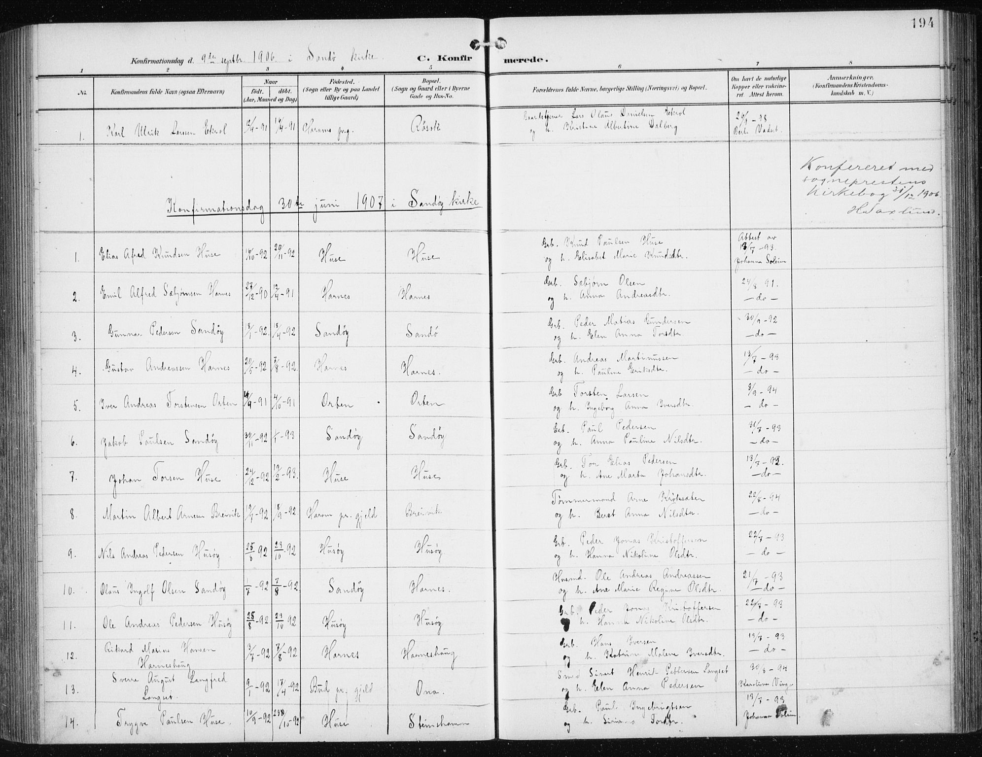 Ministerialprotokoller, klokkerbøker og fødselsregistre - Møre og Romsdal, AV/SAT-A-1454/561/L0733: Klokkerbok nr. 561C03, 1900-1940, s. 194