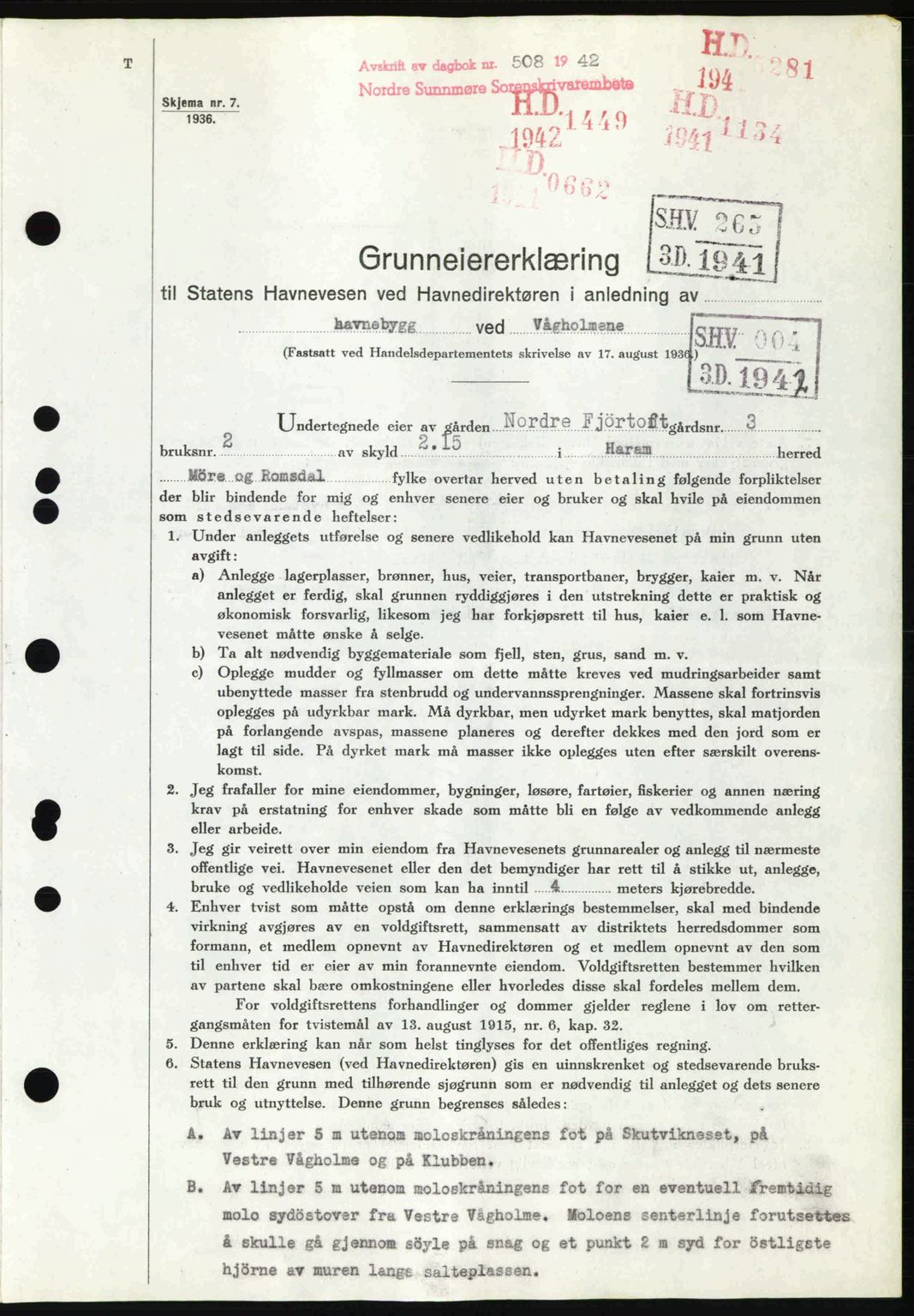 Nordre Sunnmøre sorenskriveri, SAT/A-0006/1/2/2C/2Ca: Pantebok nr. A13, 1942-1942, Dagboknr: 508/1942