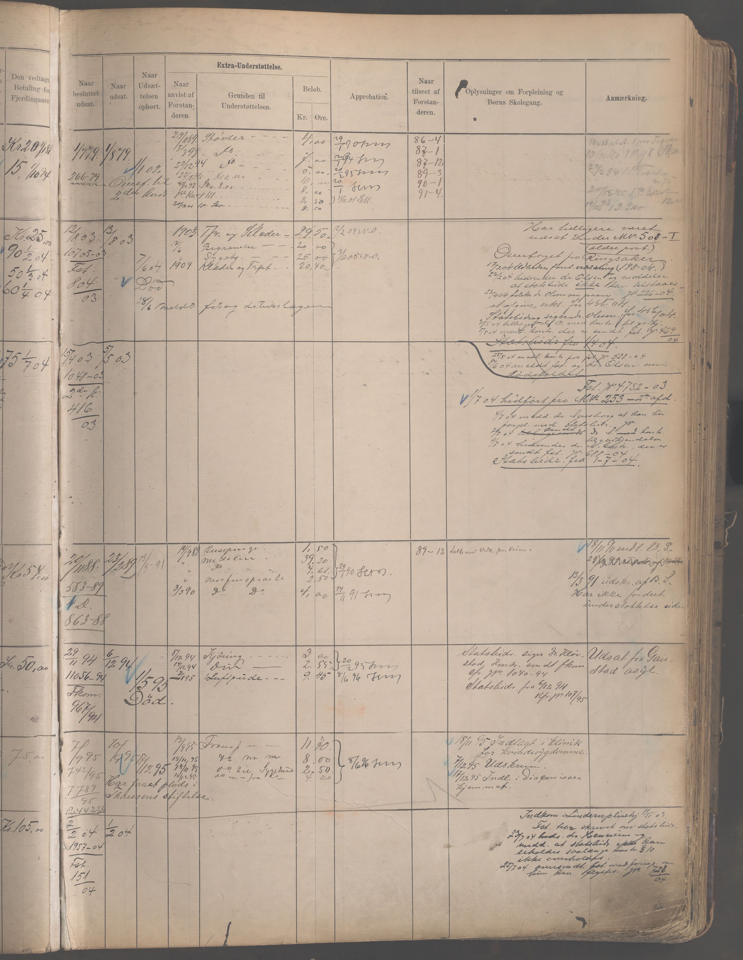 Fattigvesenet, OBA/A-20045/H/Hb/L0004: Manntallsprotokoll. Mnr. 400-1001, 1888-1901, s. 52b