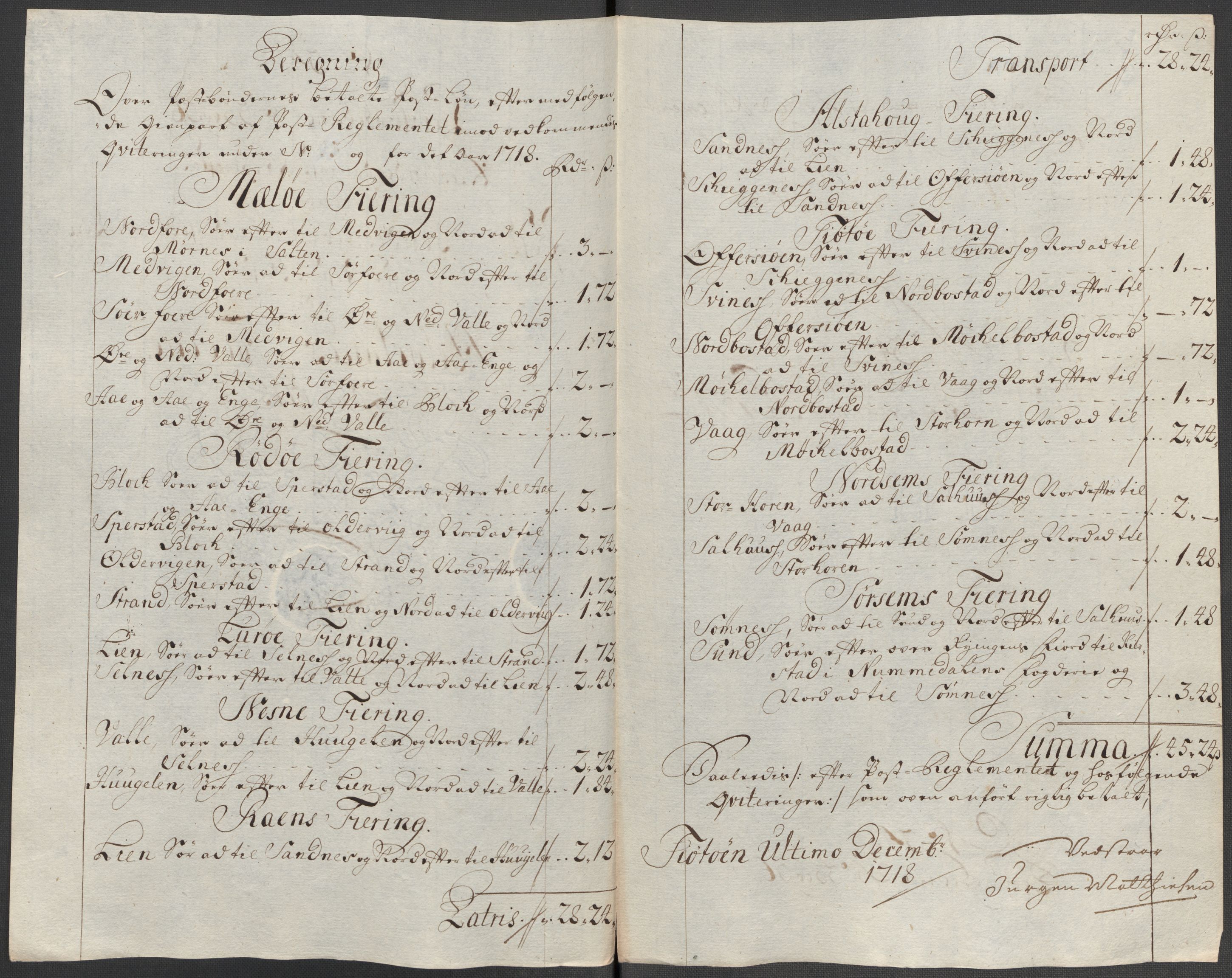 Rentekammeret inntil 1814, Reviderte regnskaper, Fogderegnskap, AV/RA-EA-4092/R65/L4516: Fogderegnskap Helgeland, 1718, s. 253