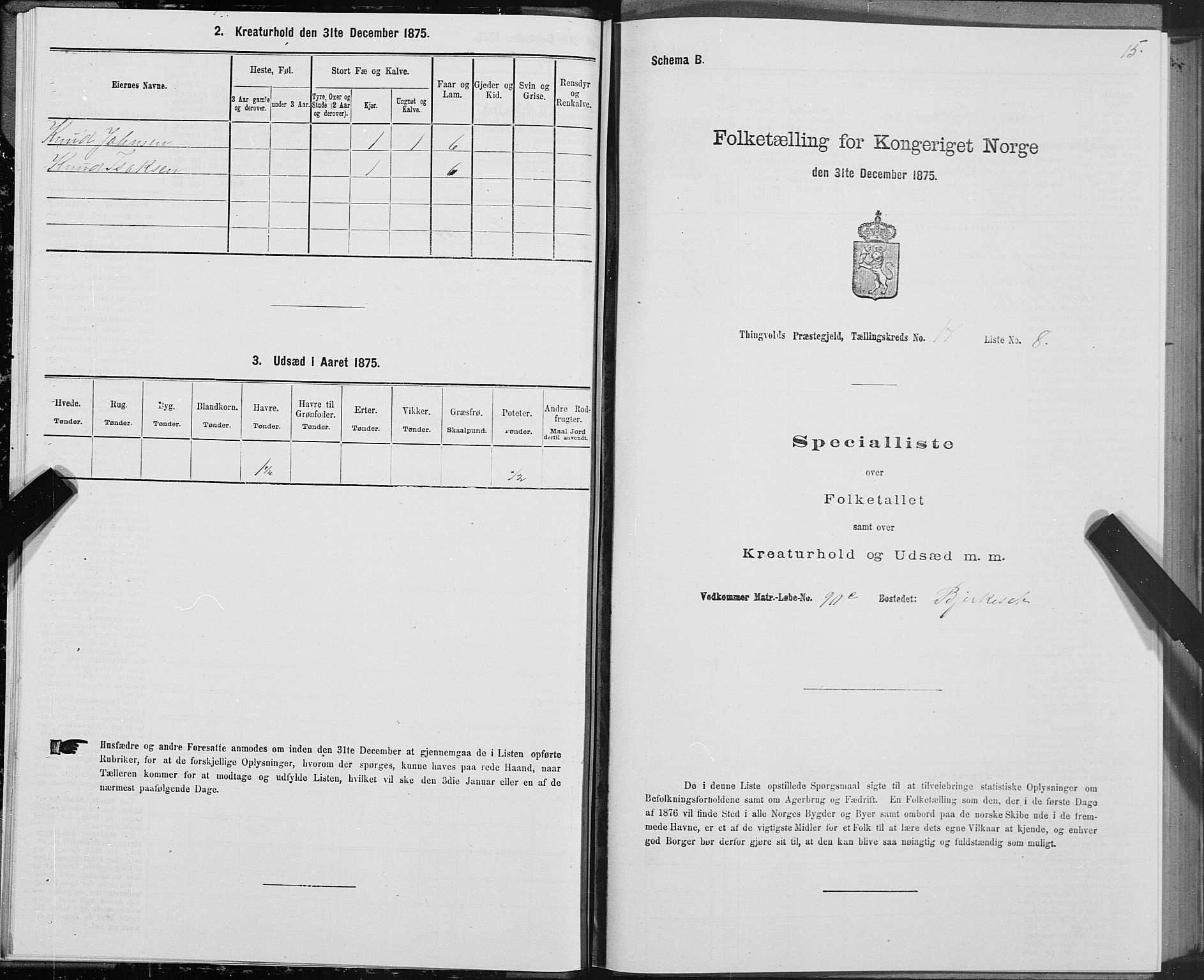 SAT, Folketelling 1875 for 1560P Tingvoll prestegjeld, 1875, s. 7015