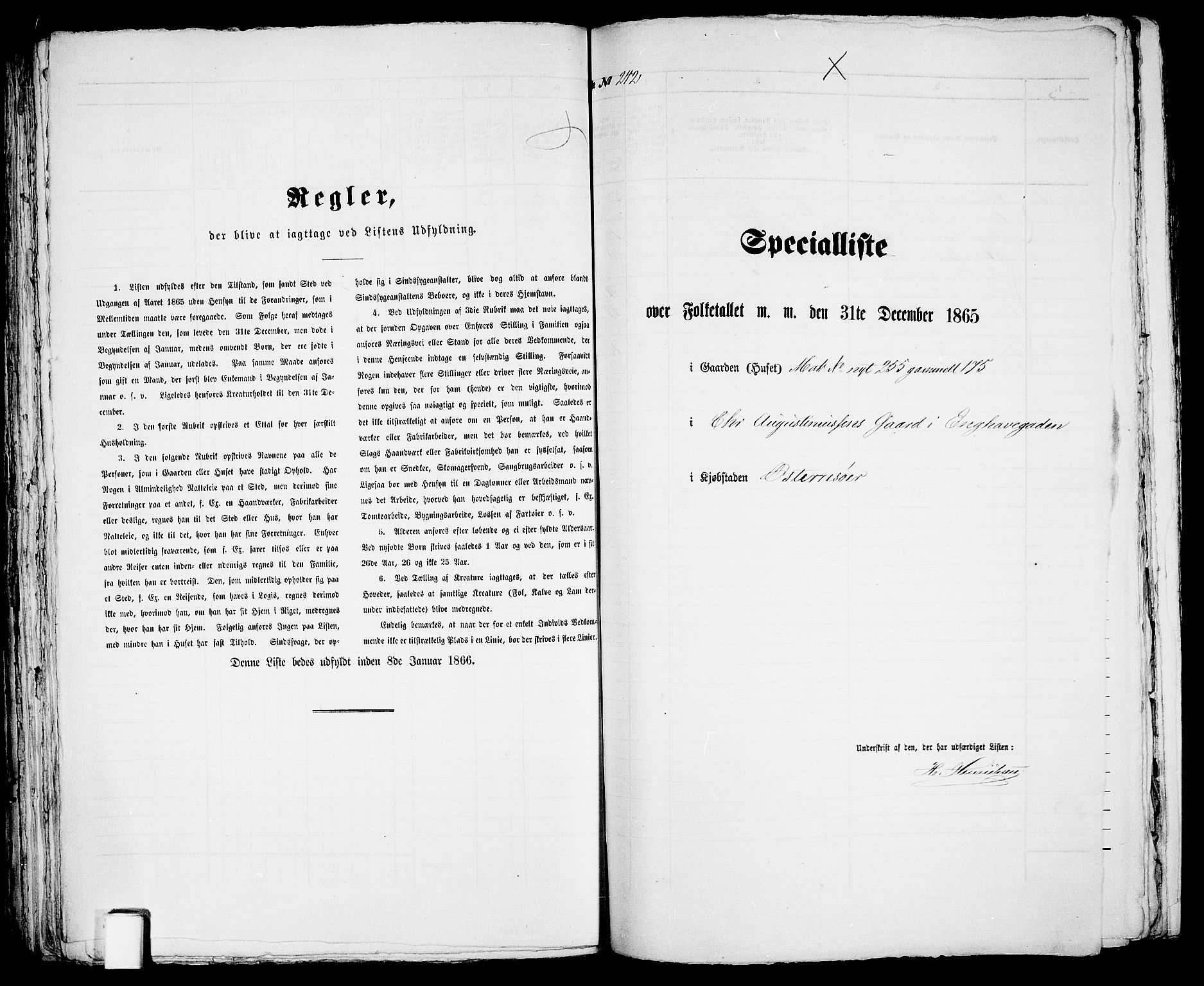 RA, Folketelling 1865 for 0901B Risør prestegjeld, Risør kjøpstad, 1865, s. 495