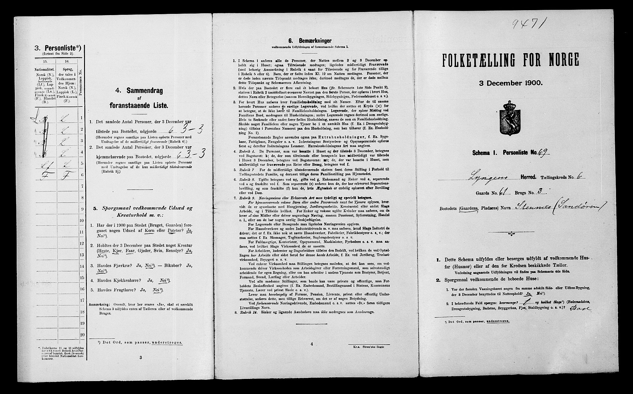 SATØ, Folketelling 1900 for 1938 Lyngen herred, 1900, s. 1047