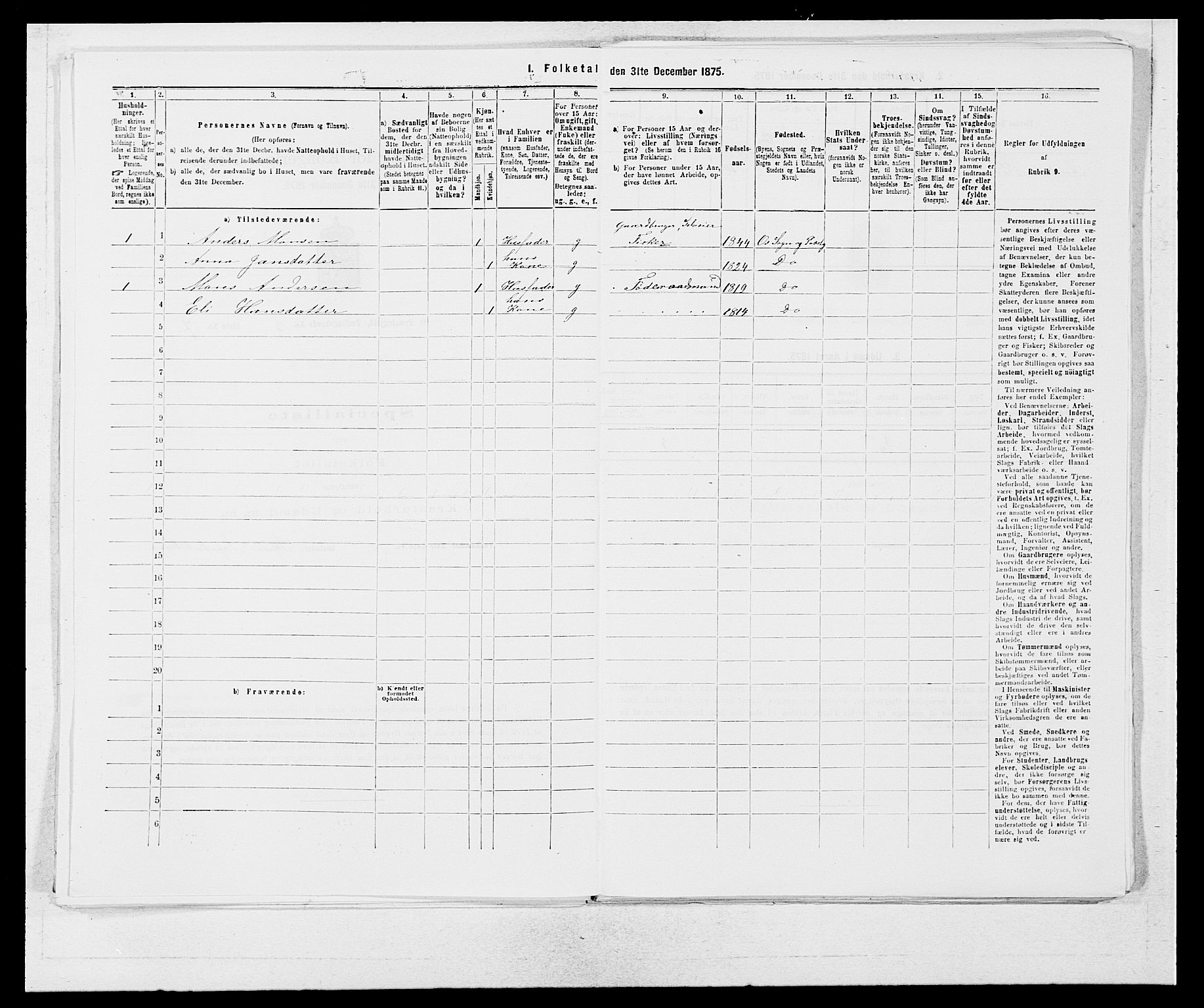 SAB, Folketelling 1875 for 1243P Os prestegjeld, 1875, s. 280