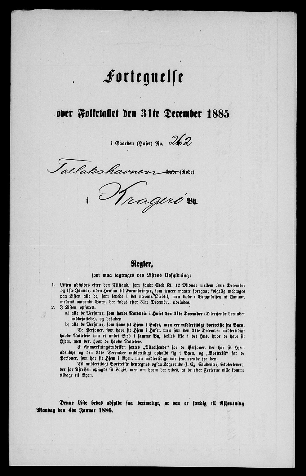 SAKO, Folketelling 1885 for 0801 Kragerø kjøpstad, 1885, s. 435