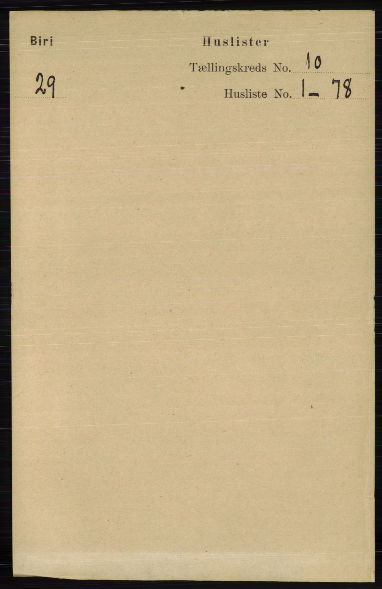 RA, Folketelling 1891 for 0525 Biri herred, 1891, s. 3738