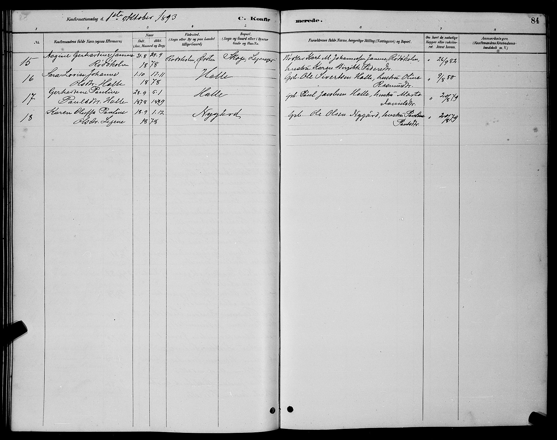 Ministerialprotokoller, klokkerbøker og fødselsregistre - Møre og Romsdal, AV/SAT-A-1454/503/L0048: Klokkerbok nr. 503C03, 1885-1893, s. 84