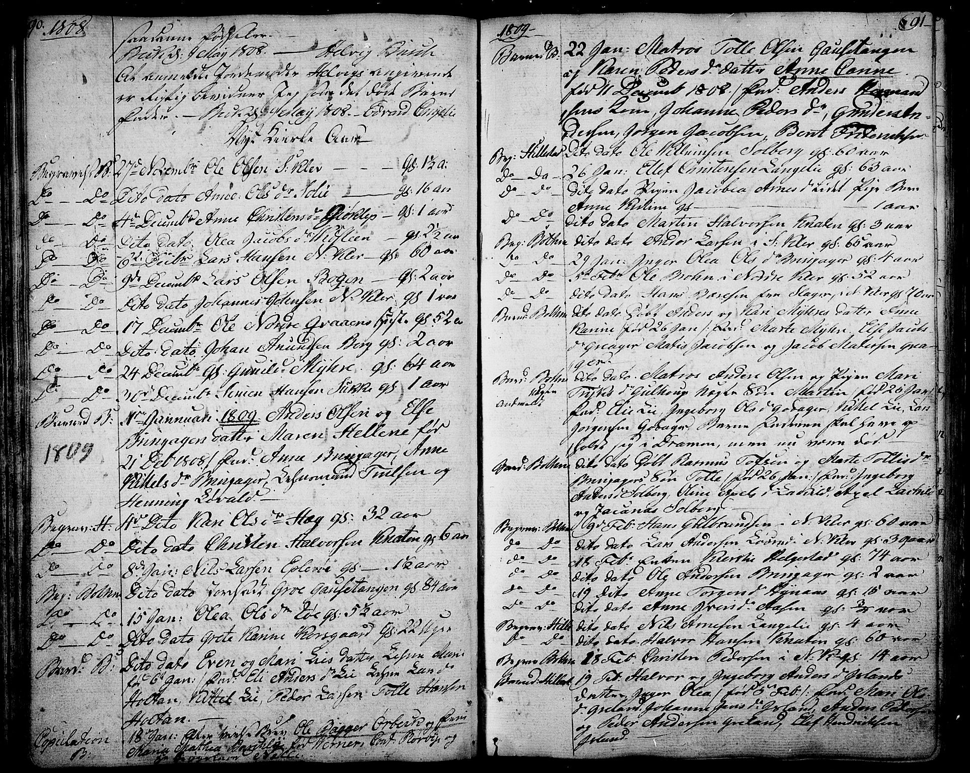 Botne kirkebøker, AV/SAKO-A-340/F/Fa/L0003: Ministerialbok nr. I 3 /1, 1792-1844, s. 90-91