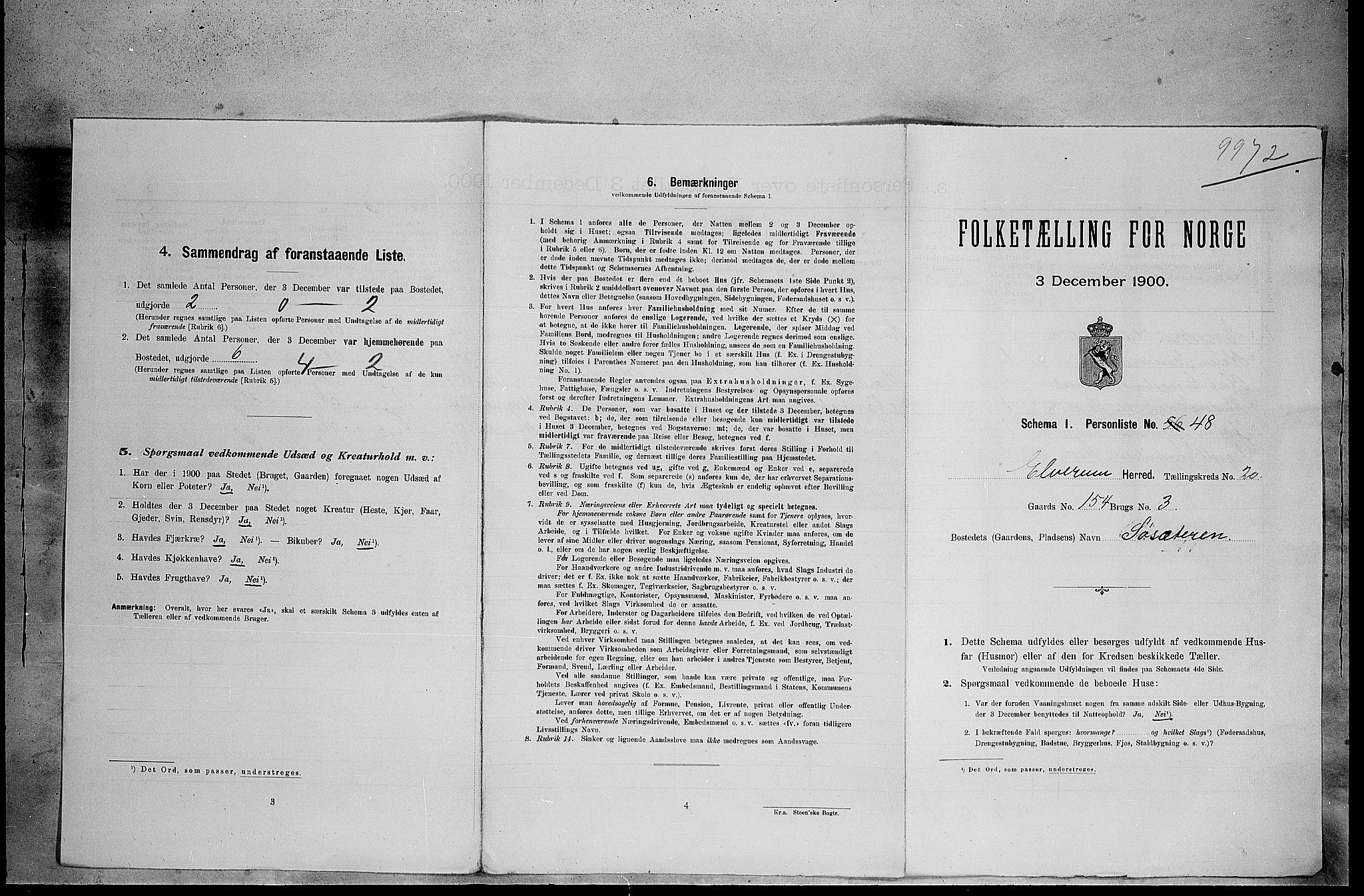 SAH, Folketelling 1900 for 0427 Elverum herred, 1900, s. 2690