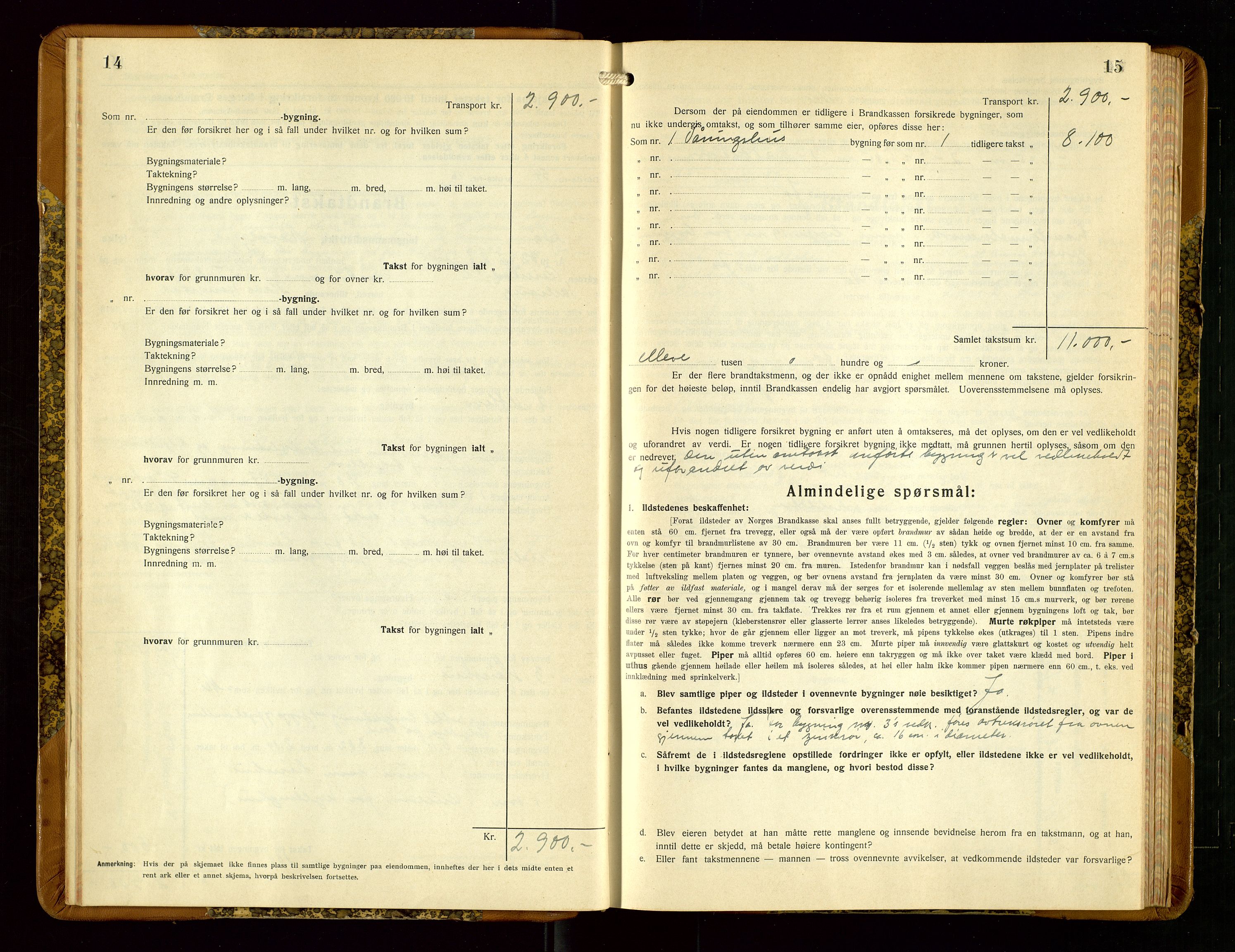 Hå lensmannskontor, AV/SAST-A-100456/Goa/L0006: Takstprotokoll (skjema), 1932-1938, s. 14-15