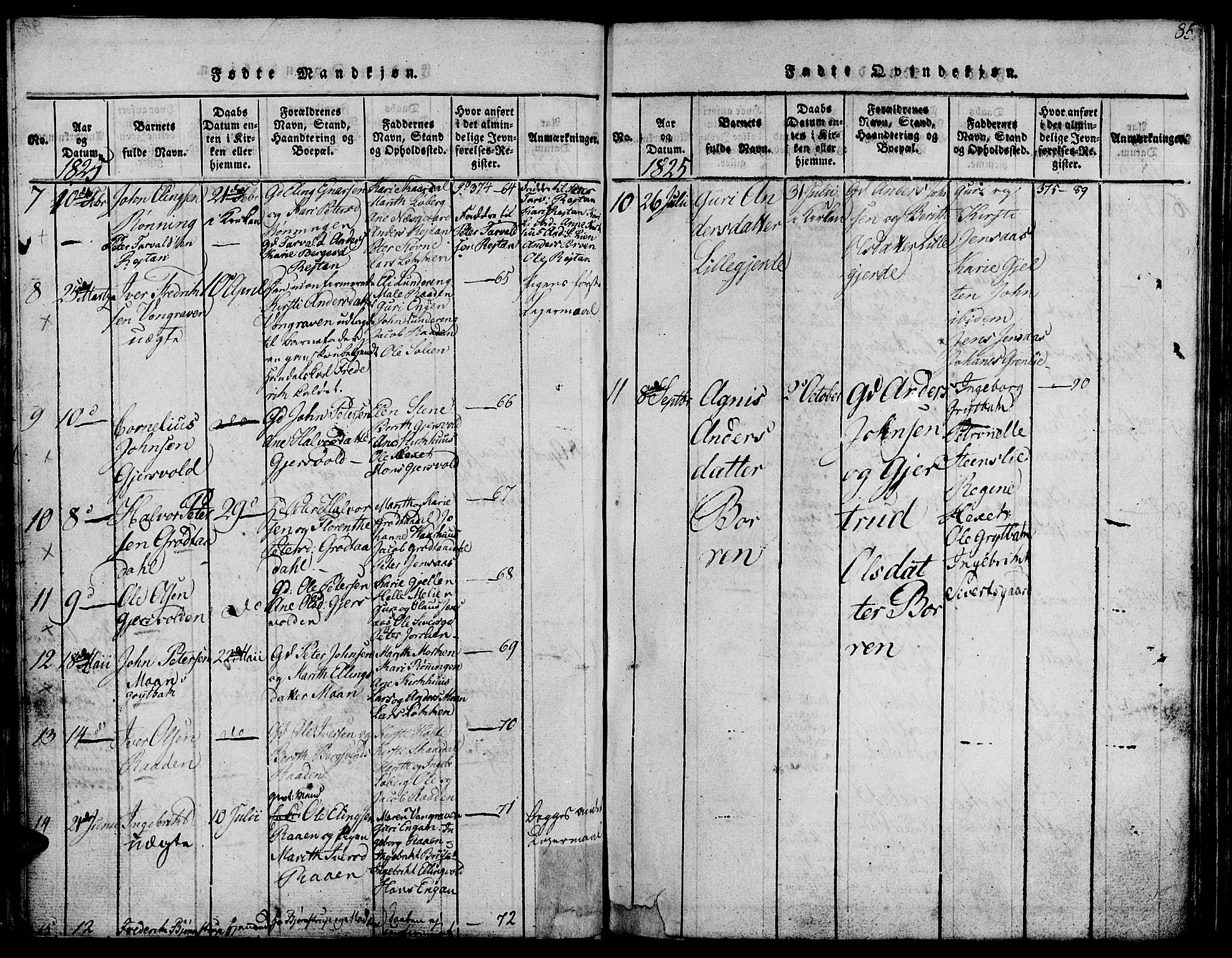 Ministerialprotokoller, klokkerbøker og fødselsregistre - Sør-Trøndelag, AV/SAT-A-1456/685/L0956: Ministerialbok nr. 685A03 /3, 1817-1829, s. 85