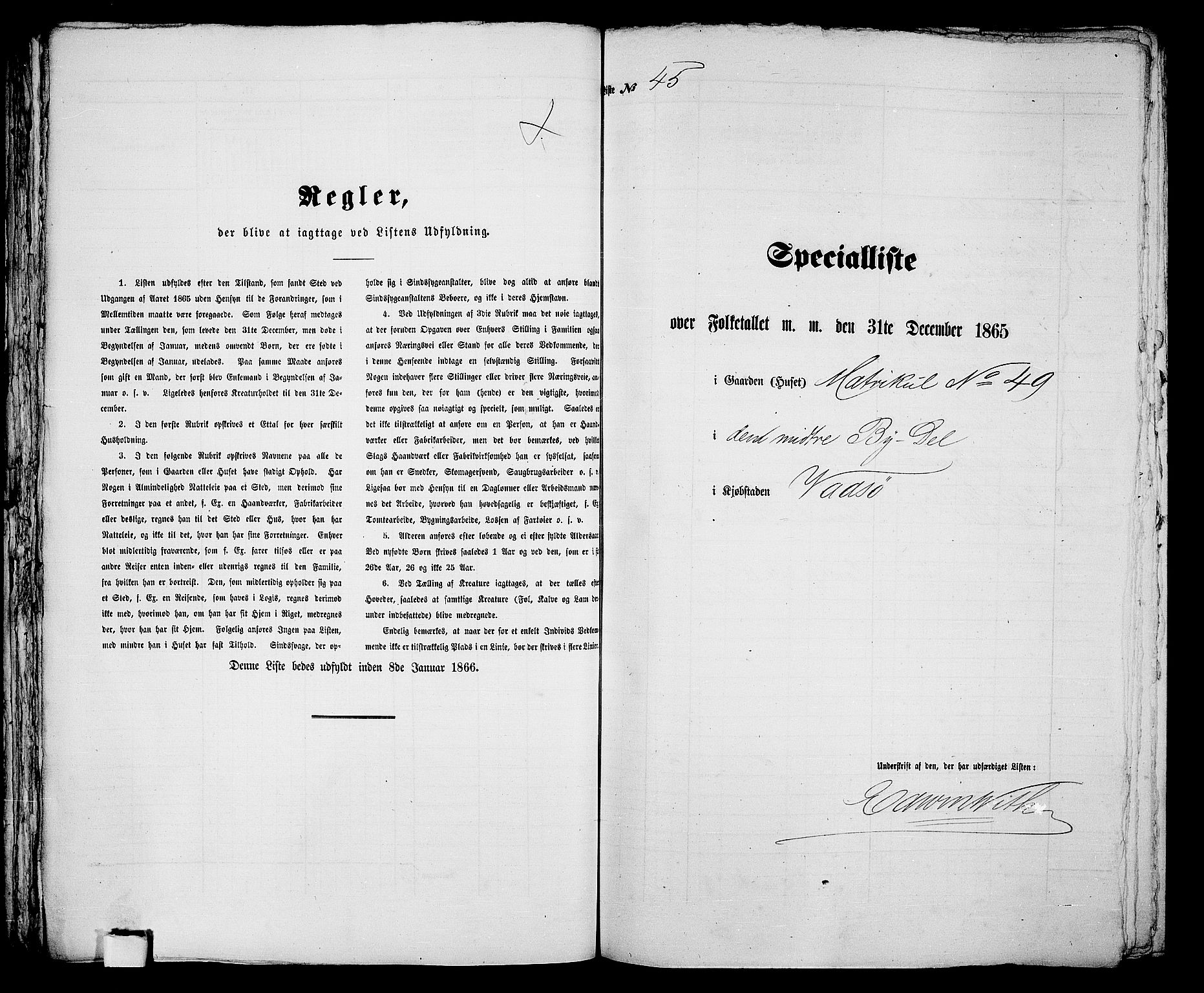 RA, Folketelling 1865 for 2003B Vadsø prestegjeld, Vadsø kjøpstad, 1865, s. 95