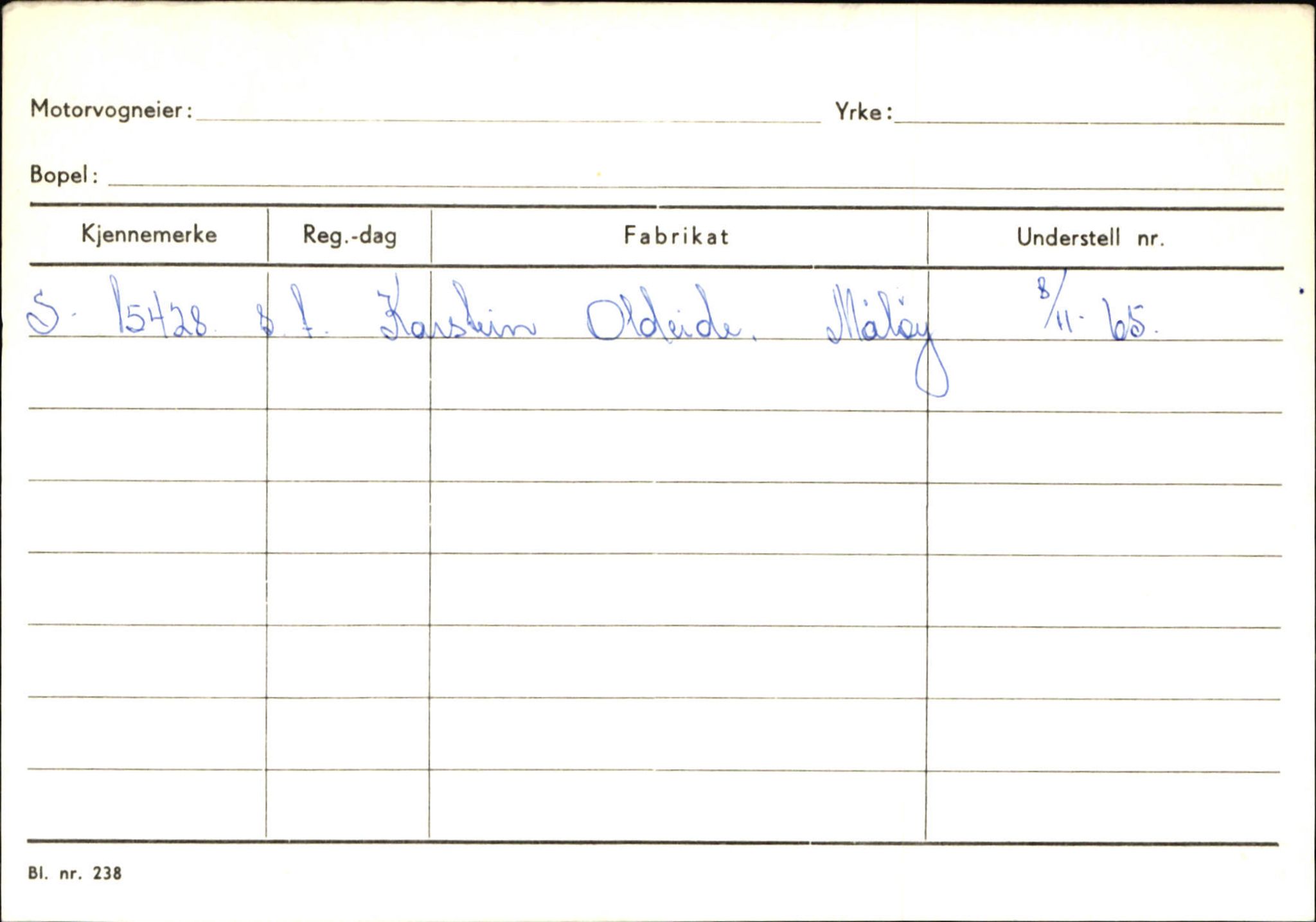 Statens vegvesen, Sogn og Fjordane vegkontor, SAB/A-5301/4/F/L0144: Registerkort Vågsøy A-R, 1945-1975, s. 1002