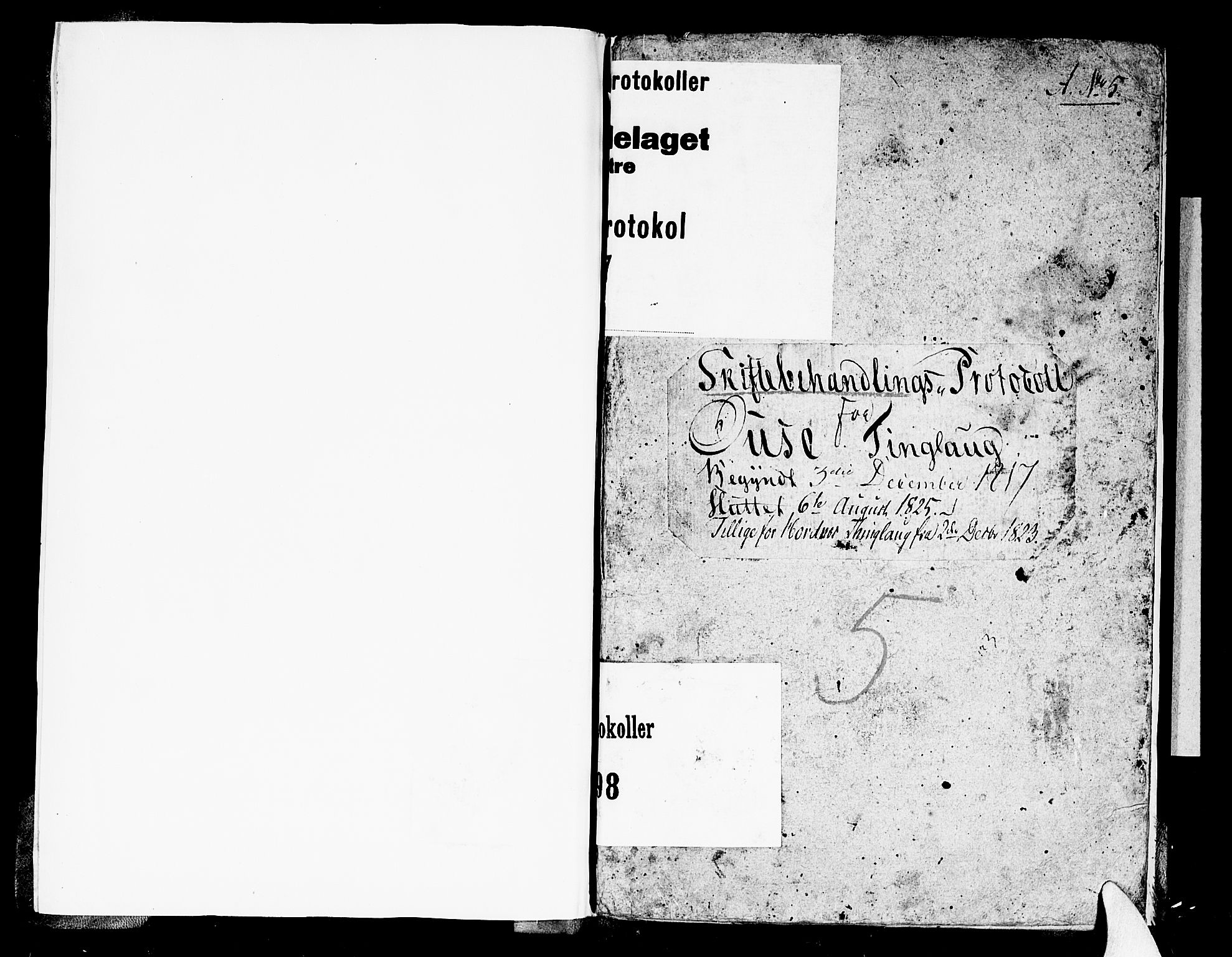 Setesdal sorenskriveri, SAK/1221-0011/H/Hc/L0018: Skifteforhandlingsprotokoll nr 17 Ose tinglag, fra 1823 også Hornnes tinglag, 1817-1825