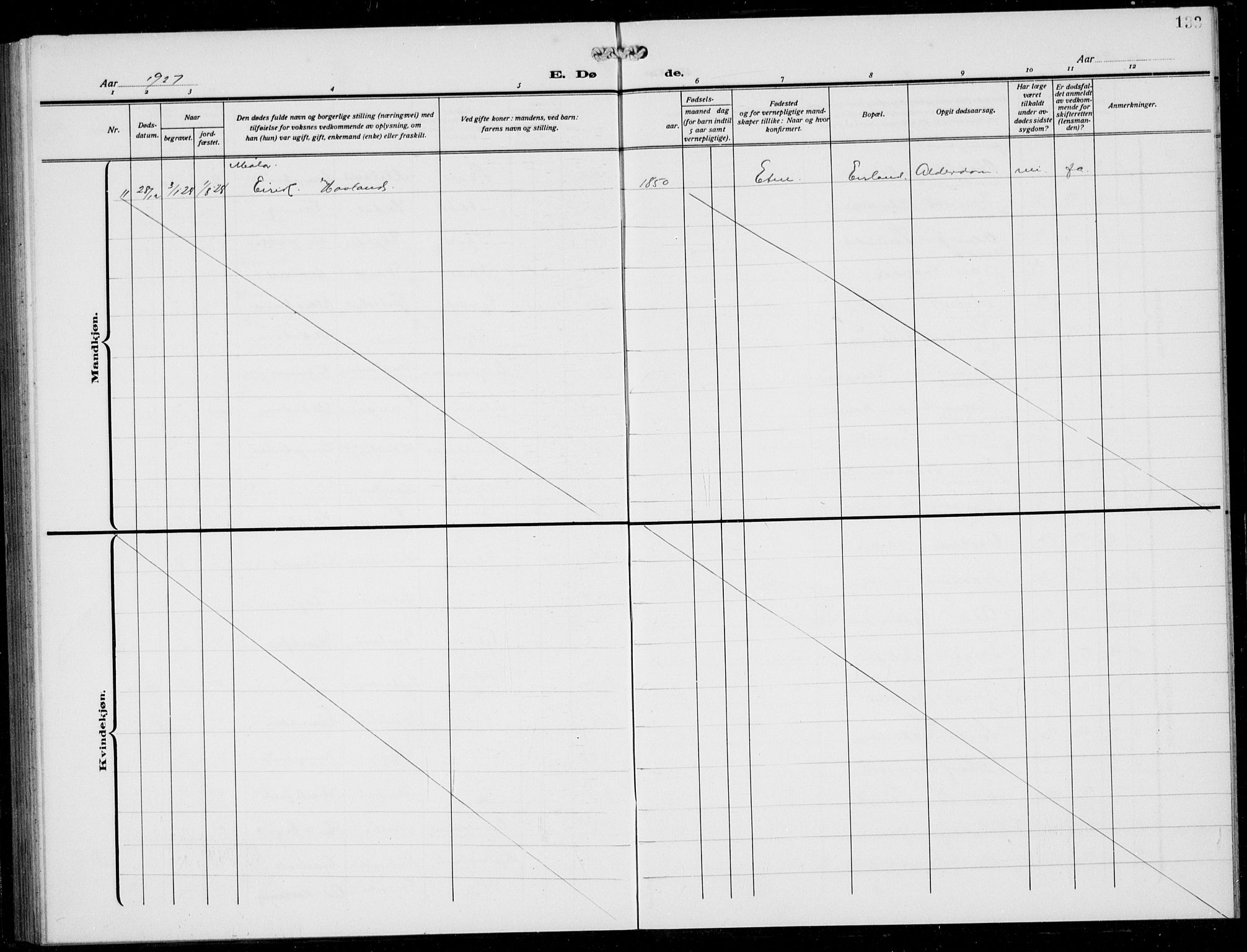 Skjold sokneprestkontor, SAST/A-101847/H/Ha/Hab/L0010: Klokkerbok nr. B 10, 1921-1941, s. 133
