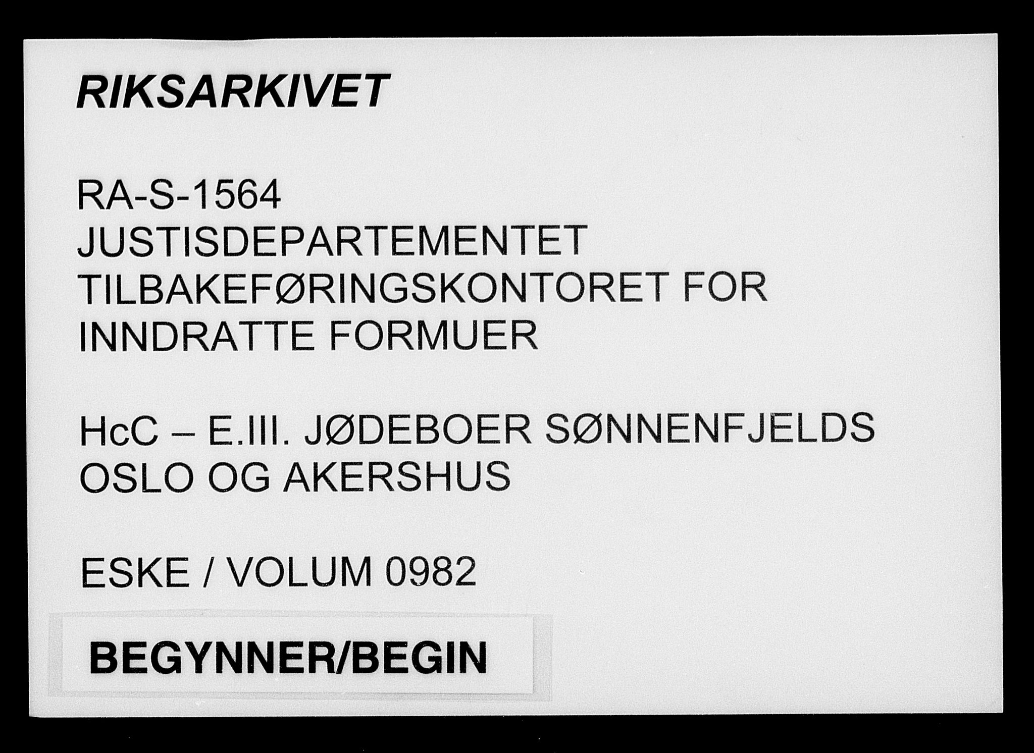 Justisdepartementet, Tilbakeføringskontoret for inndratte formuer, AV/RA-S-1564/H/Hc/Hcc/L0982: --, 1945-1947, s. 1