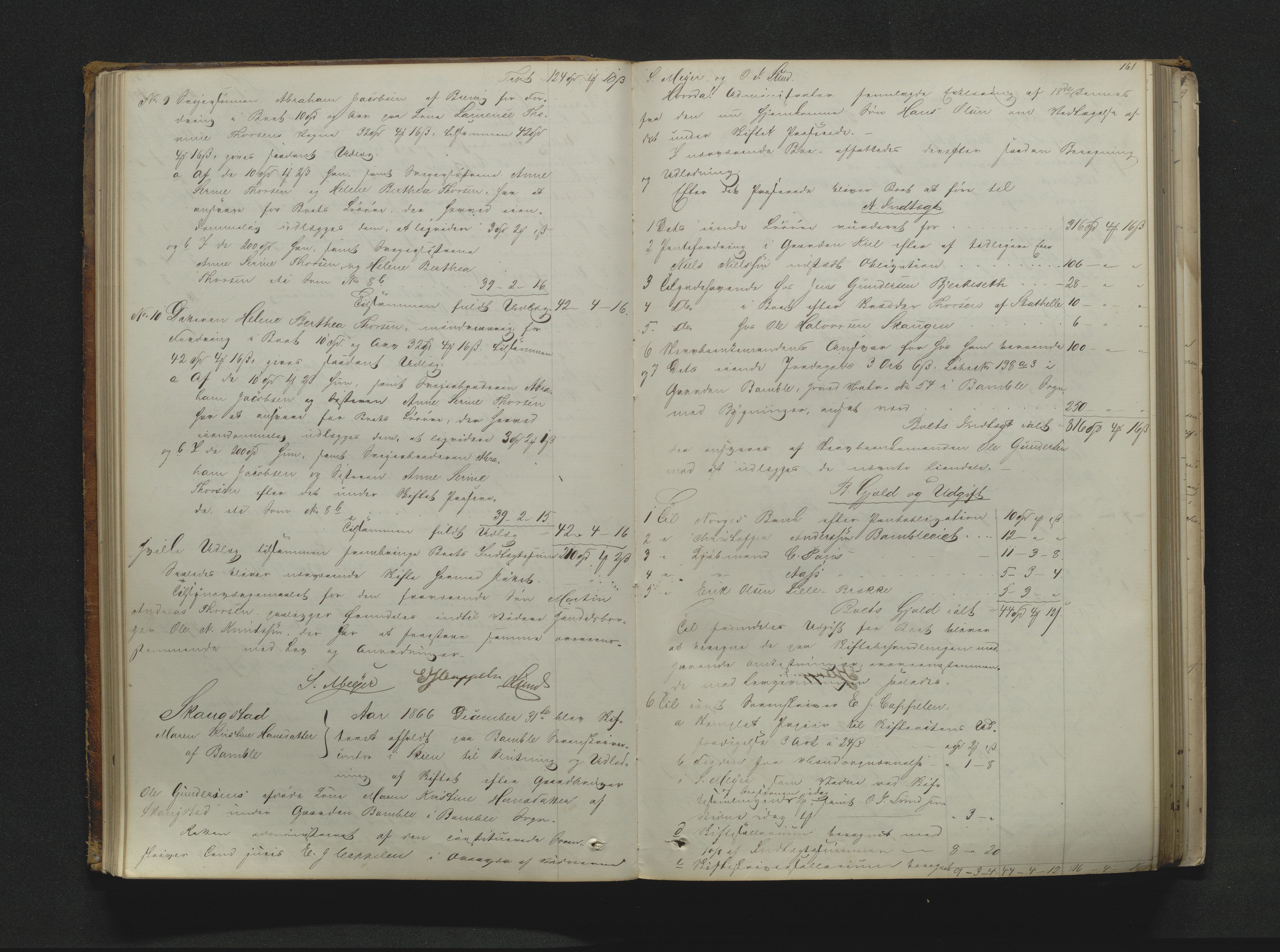 Bamble sorenskriveri, SAKO/A-214/H/Hb/Hbd/L0007A: Skifteutlodningsprotokoll, 1865-1870, s. 160-161