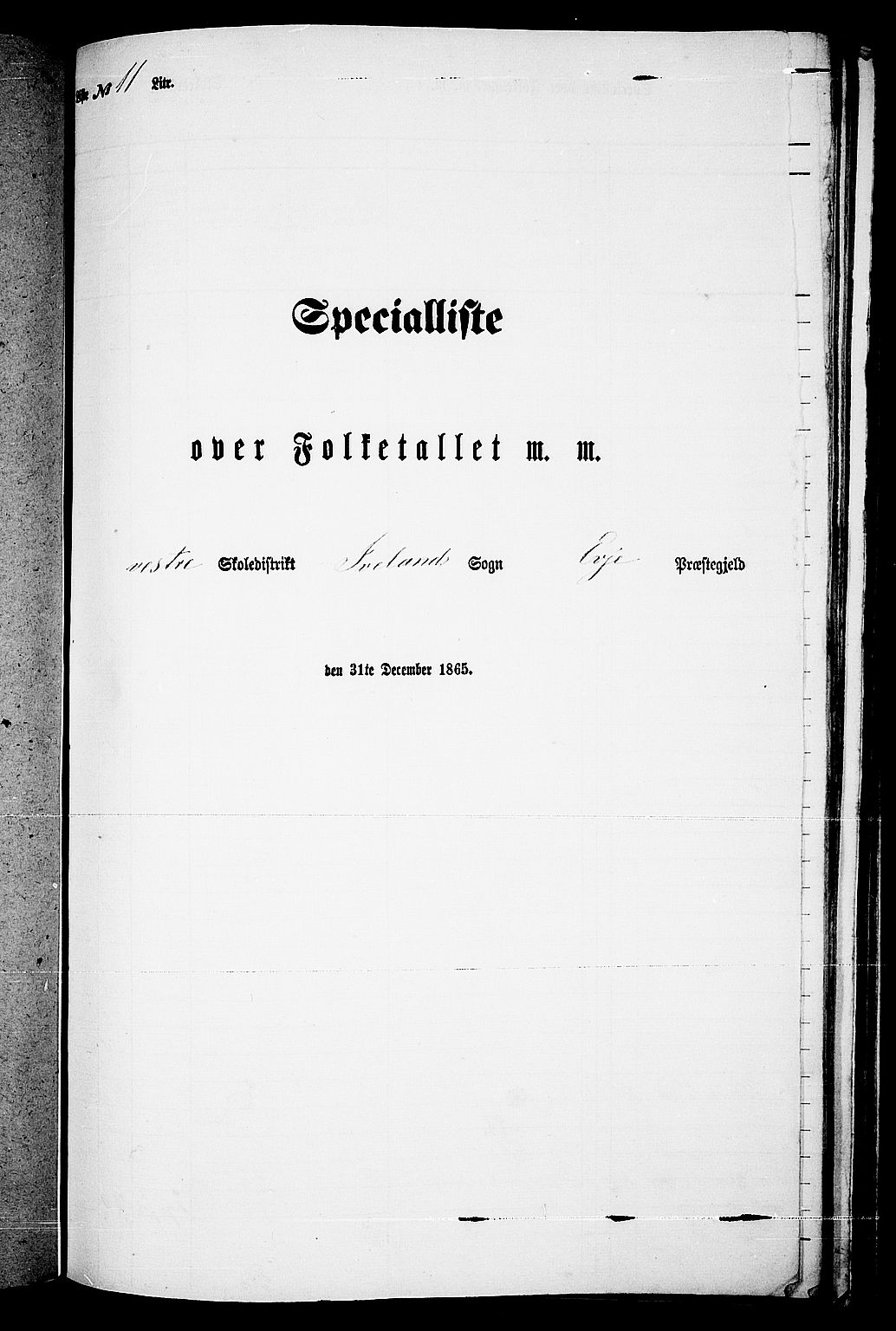 RA, Folketelling 1865 for 0934P Evje prestegjeld, 1865, s. 131