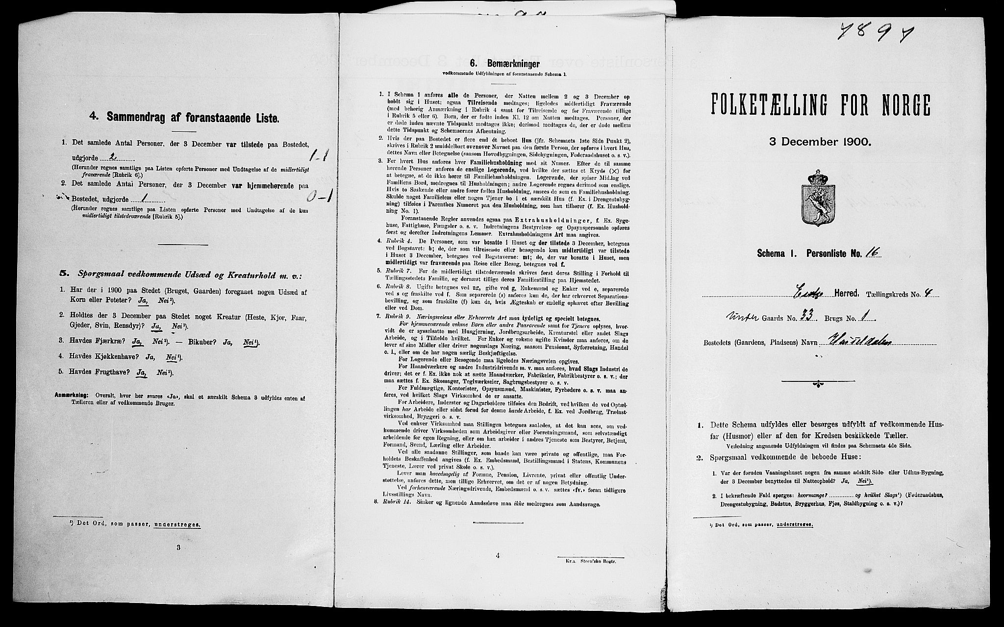 SAK, Folketelling 1900 for 0925 Eide herred, 1900, s. 310