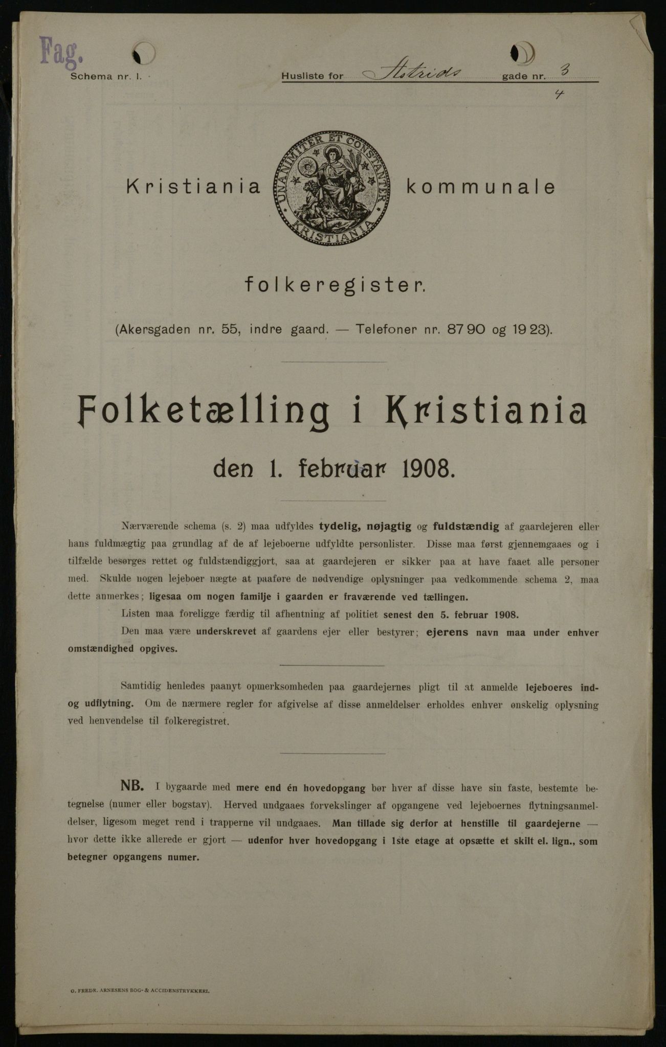 OBA, Kommunal folketelling 1.2.1908 for Kristiania kjøpstad, 1908, s. 15868